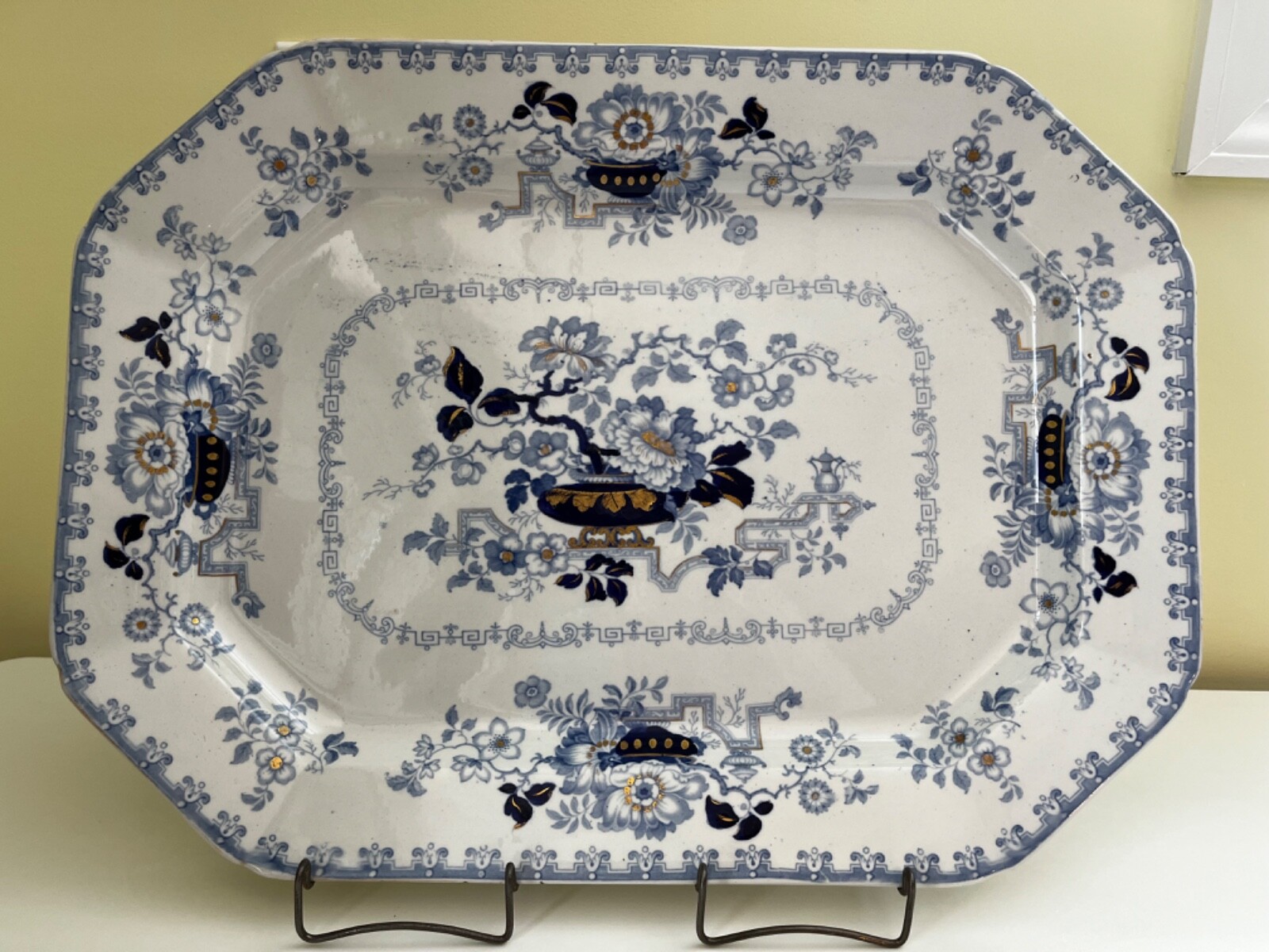 Gorgeous Antique – Nankin Jar Ironstone Platter – Staffordshire, England – 20.5”