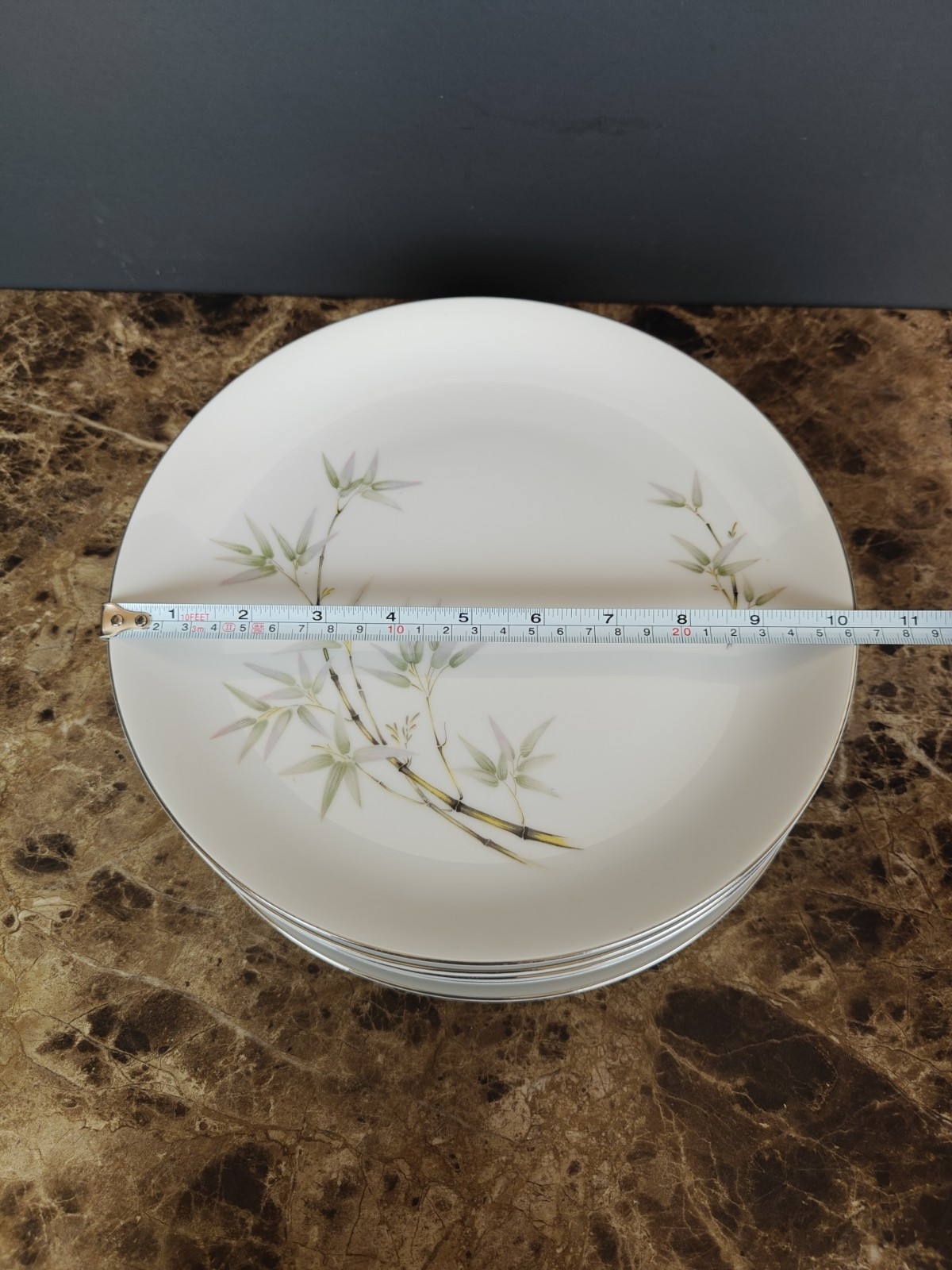 Set Of 6 Empress Fine China Dinner Plates Bamboo Garden 10.5″ Japan 1552