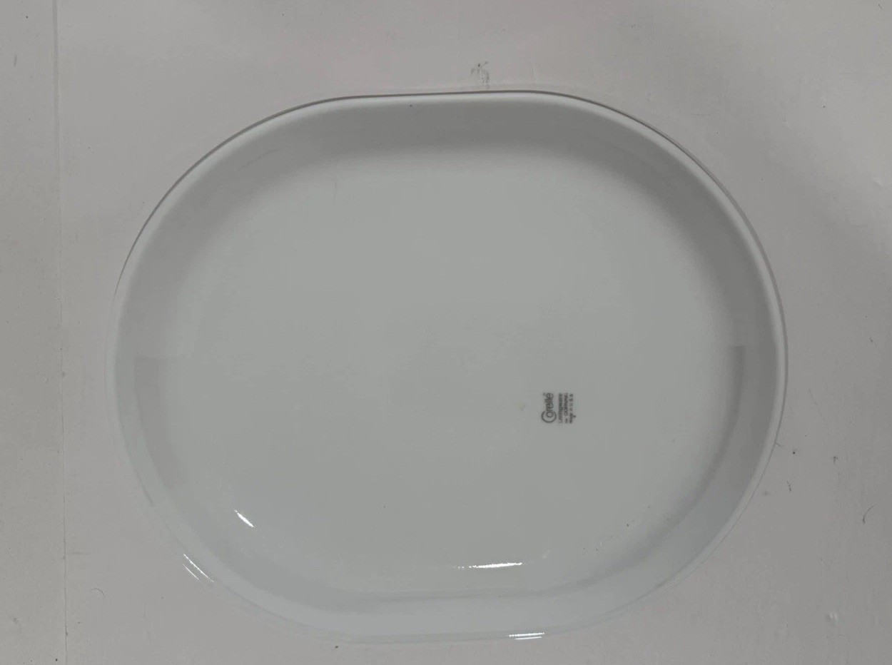 Vintage Corelle Snowflake Blue Garland 12.25 Oval Serving Platter Corning USA