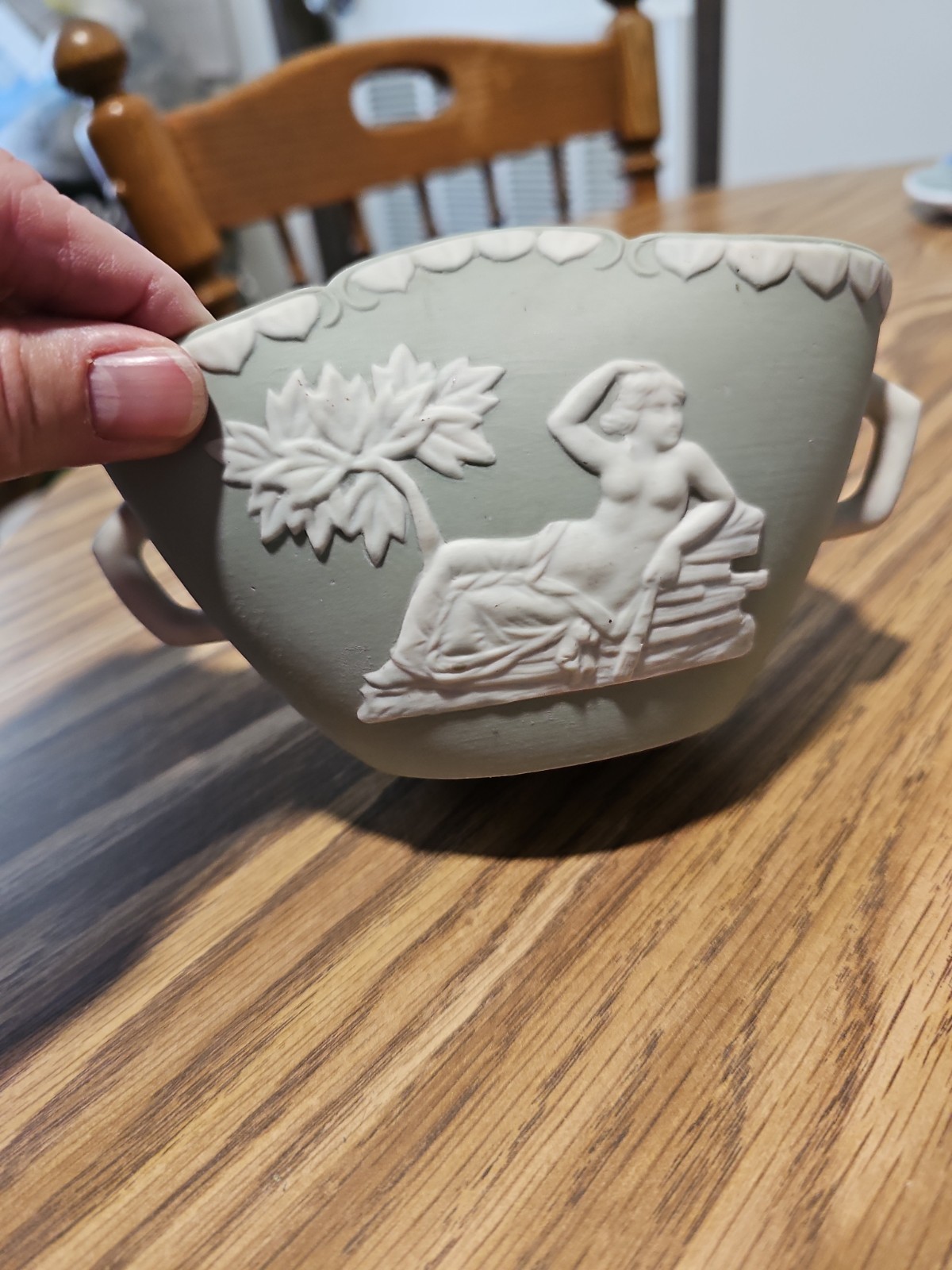 Jasperware Sage Green Dish