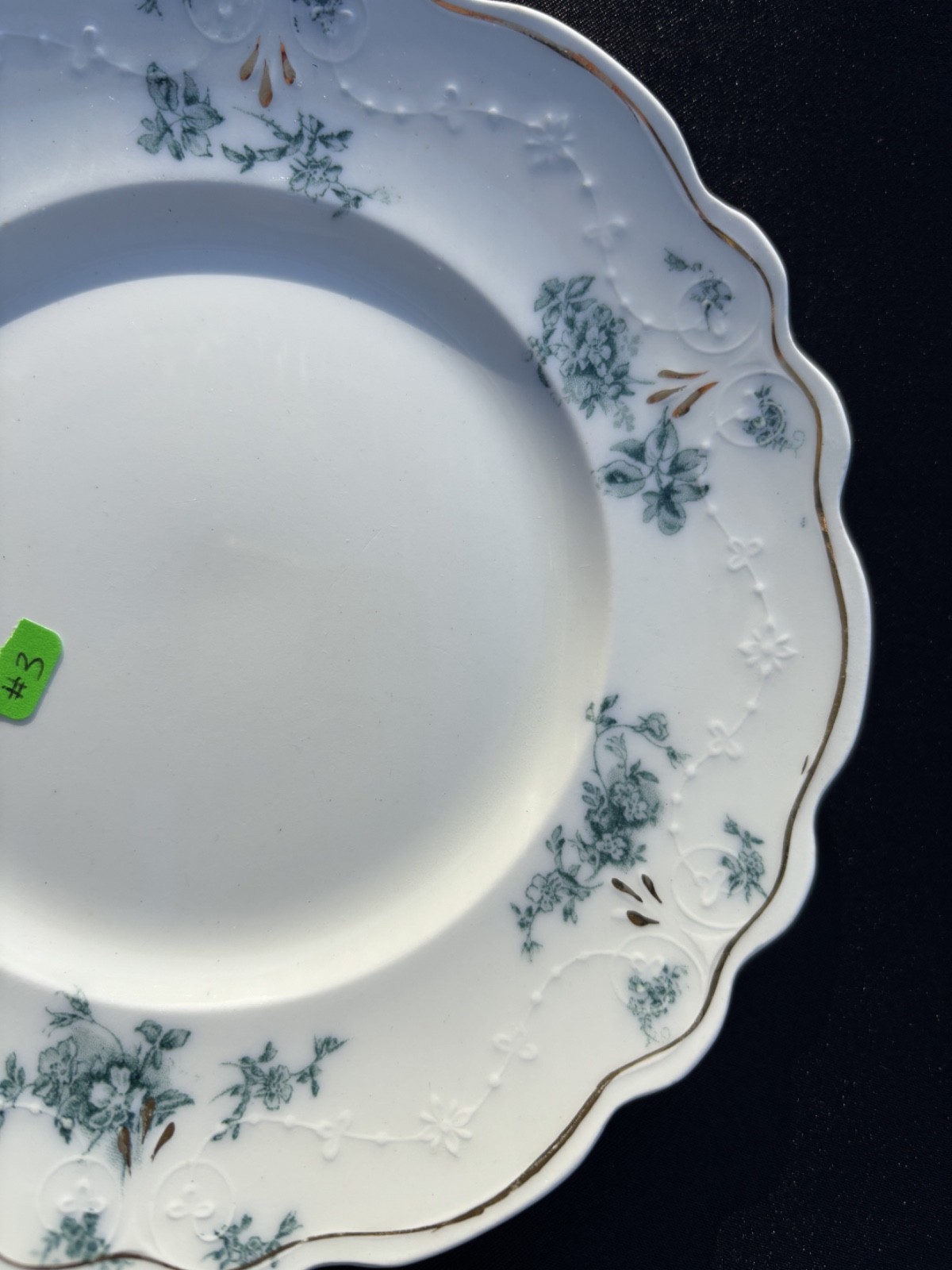 W.H. Grindley Co. England Teresa Teal Green Scalloped Edge 7″ Dessert Plate VGUC