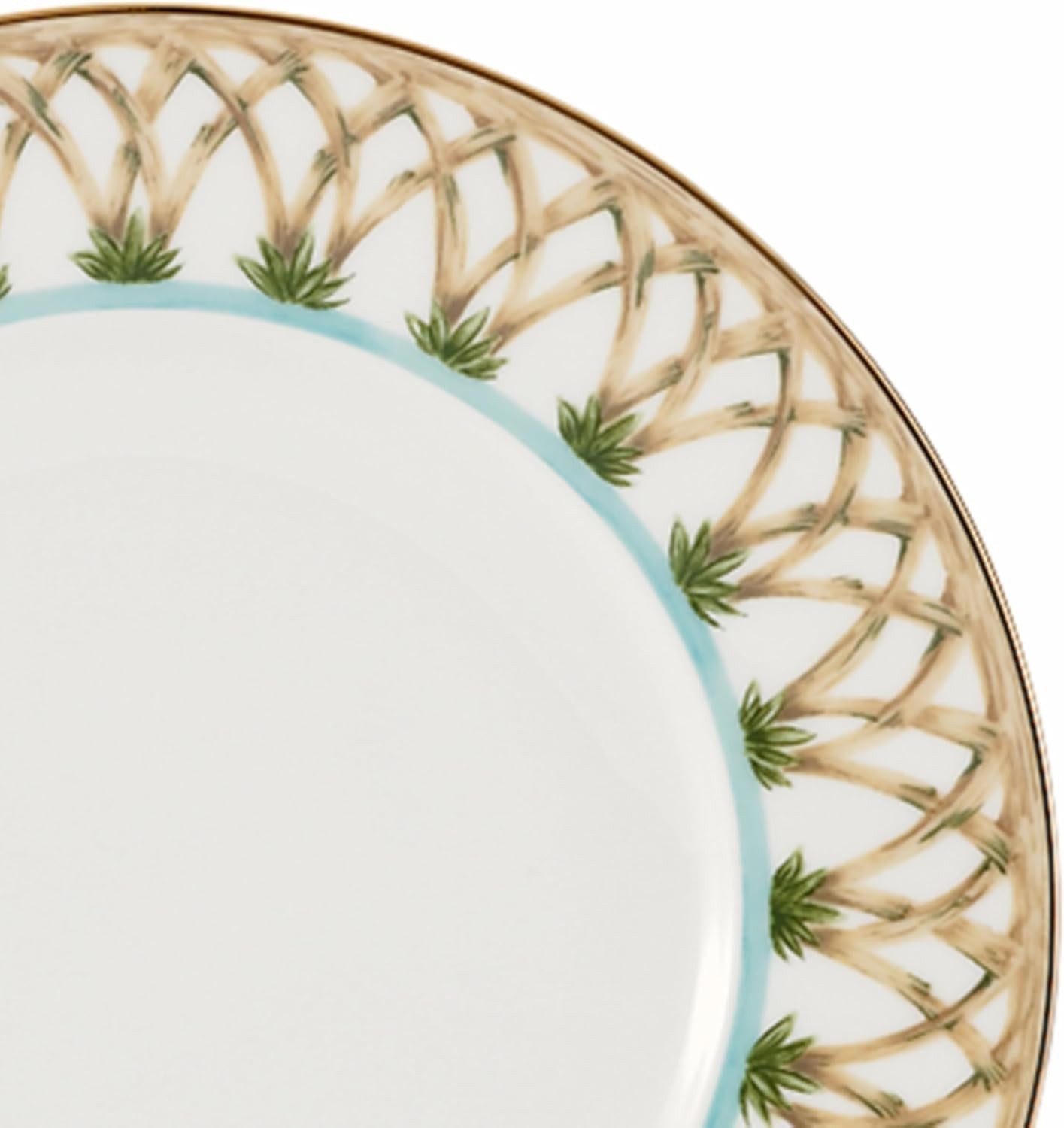 897295 British Colonial Bamboo Accent Plates, Set of 4