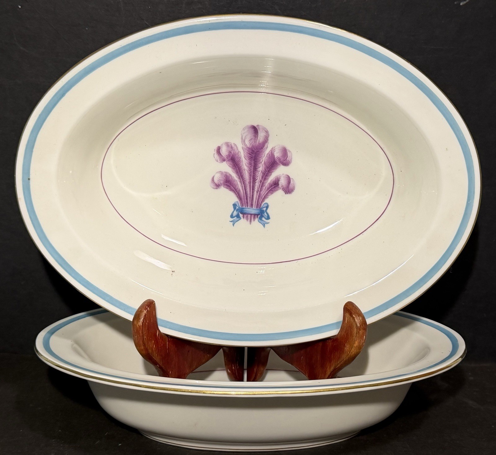 Two Royal Worcester Vegetable Dishes. Florizel Pattern. Prince Of Wales Feathers