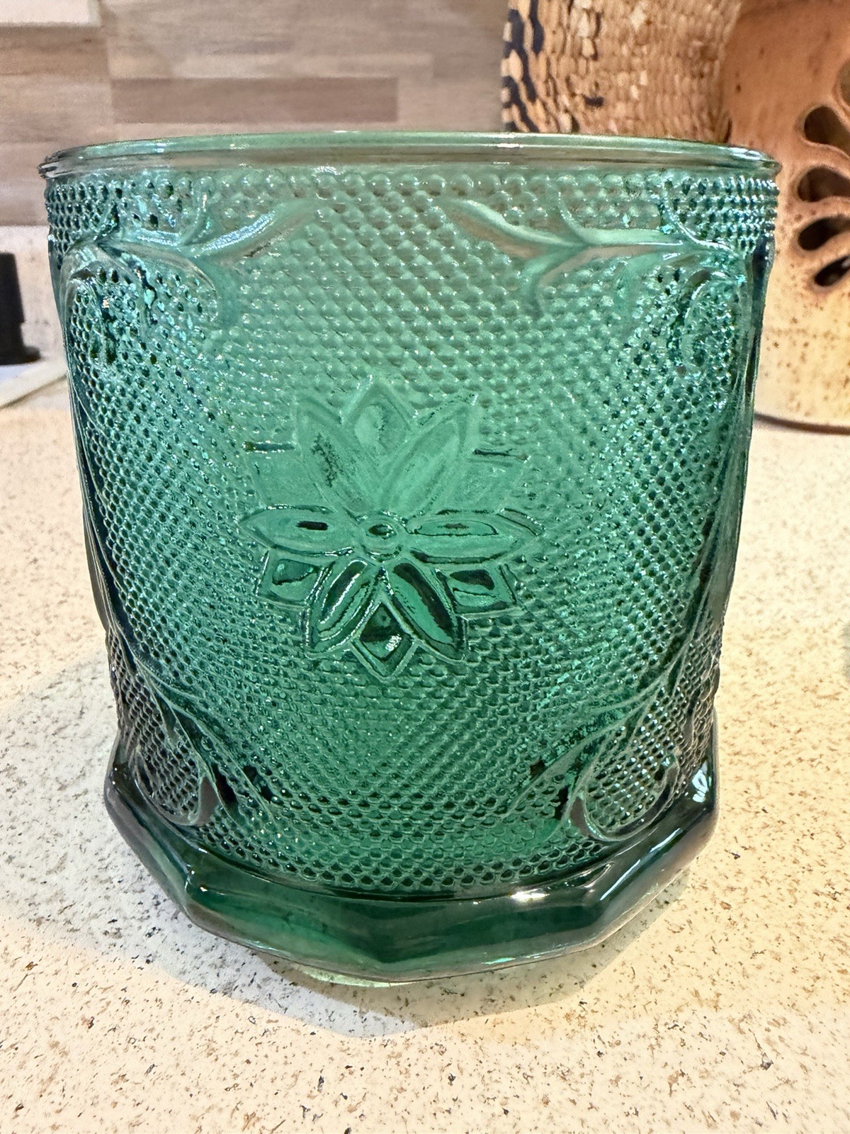 Vintage Sandwich Pattern By Tiara Spruce Green 7 1/4” Medium Canister