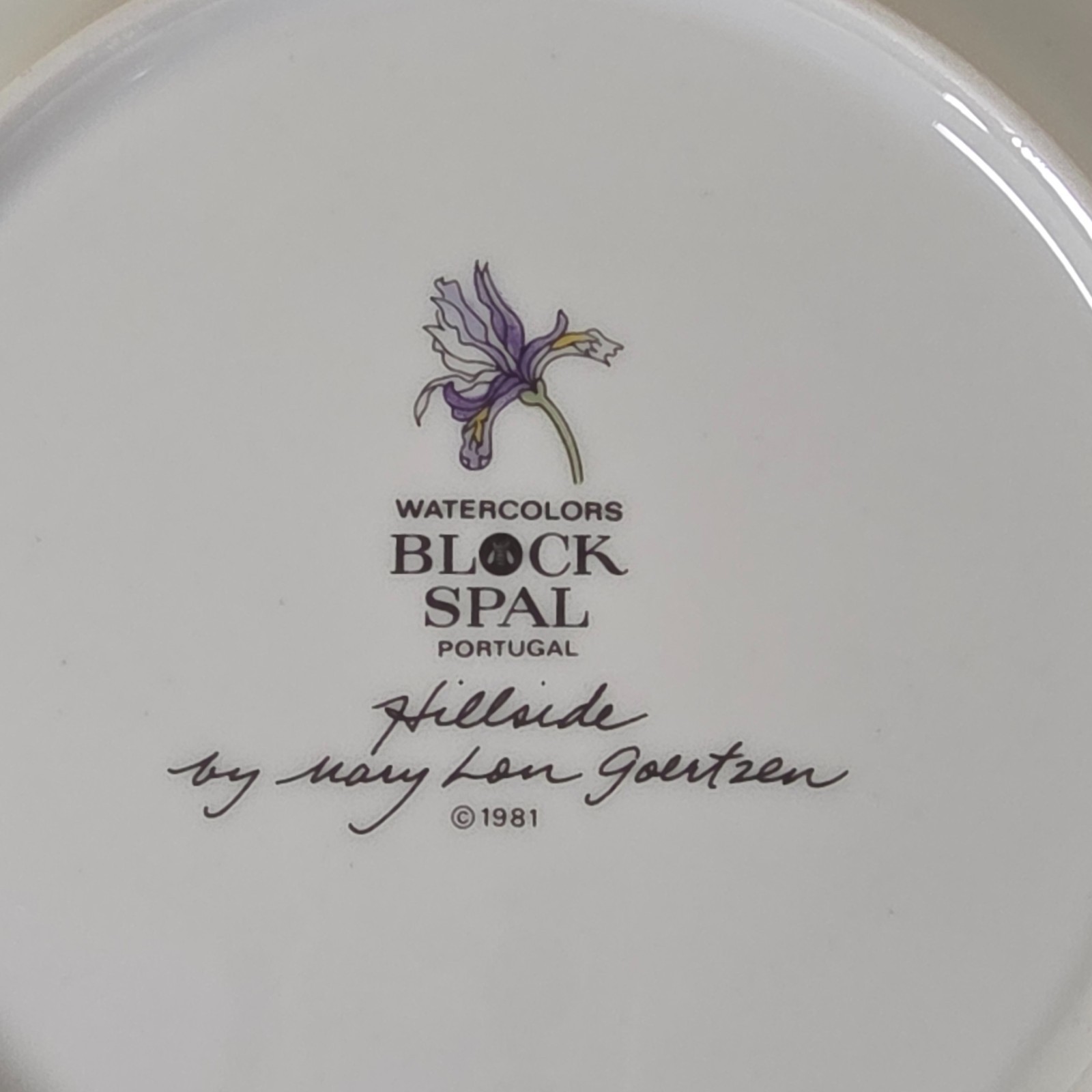 Block Spal Portugal Watercolors Hillside Salad Plates Set of 6 7.6 Mary Lou 1981
