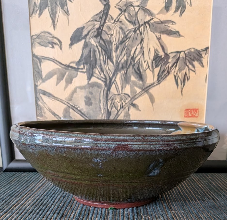 Large Hand Thrown Glossy Glazed Studio Pottery Bowl