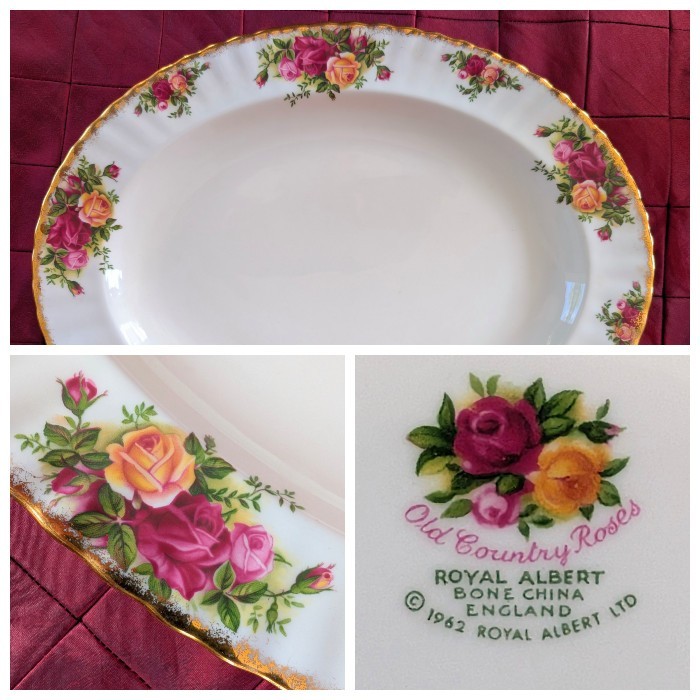 Royal Albert OLD COUNTRY ROSES 13.5 in. x 11 in. Oval Serving Platter Bone China