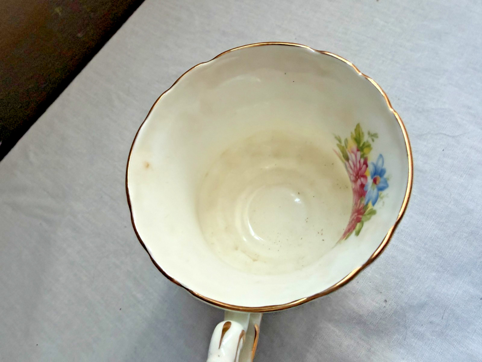 Vintage Paragon Fine Bone China Teacup & Saucer Pale Green Gold Floral England