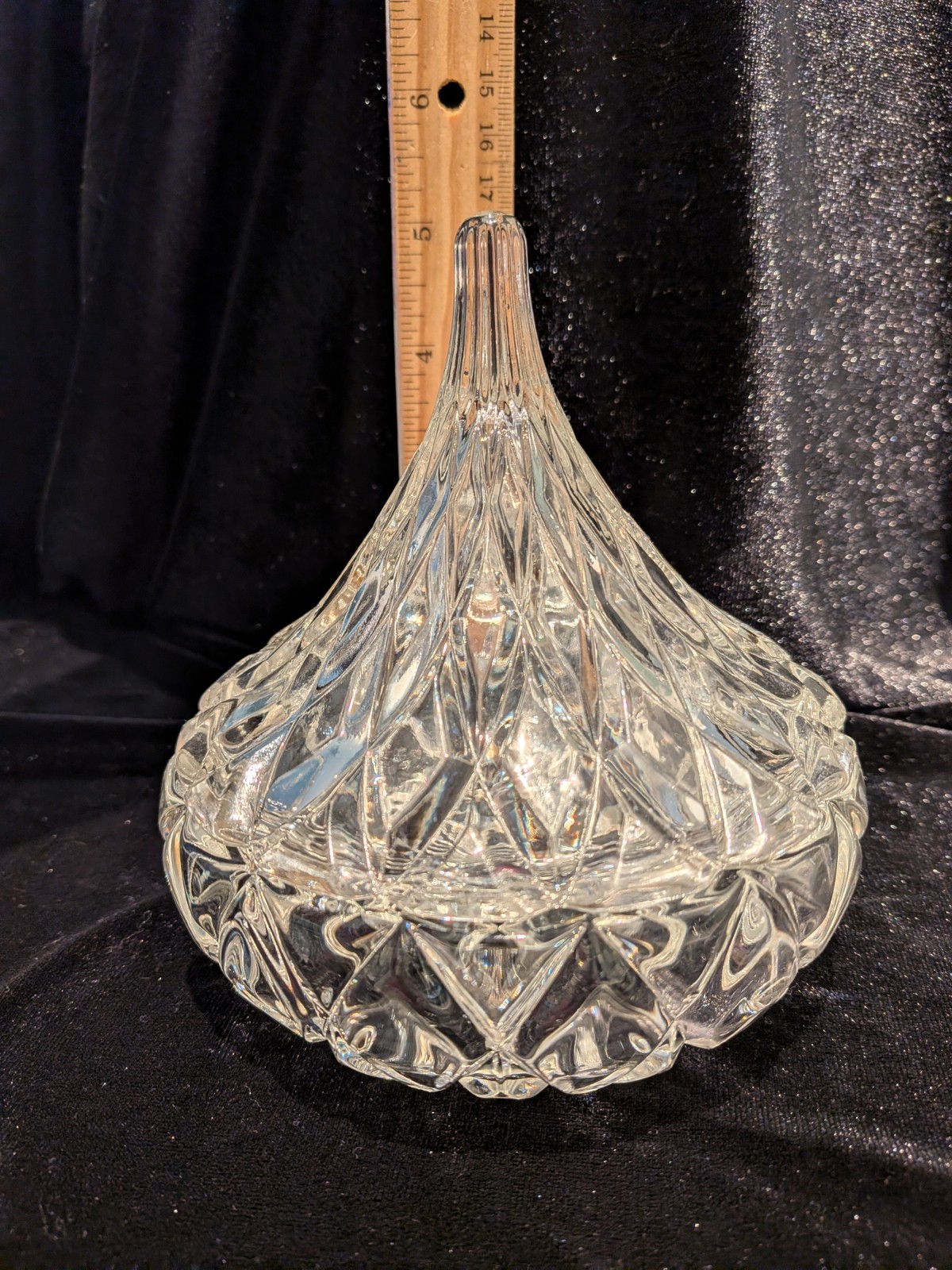 Godinger Crystal Candy Dish Clear Cut Hershey’s Kiss Lidded Candy Dish