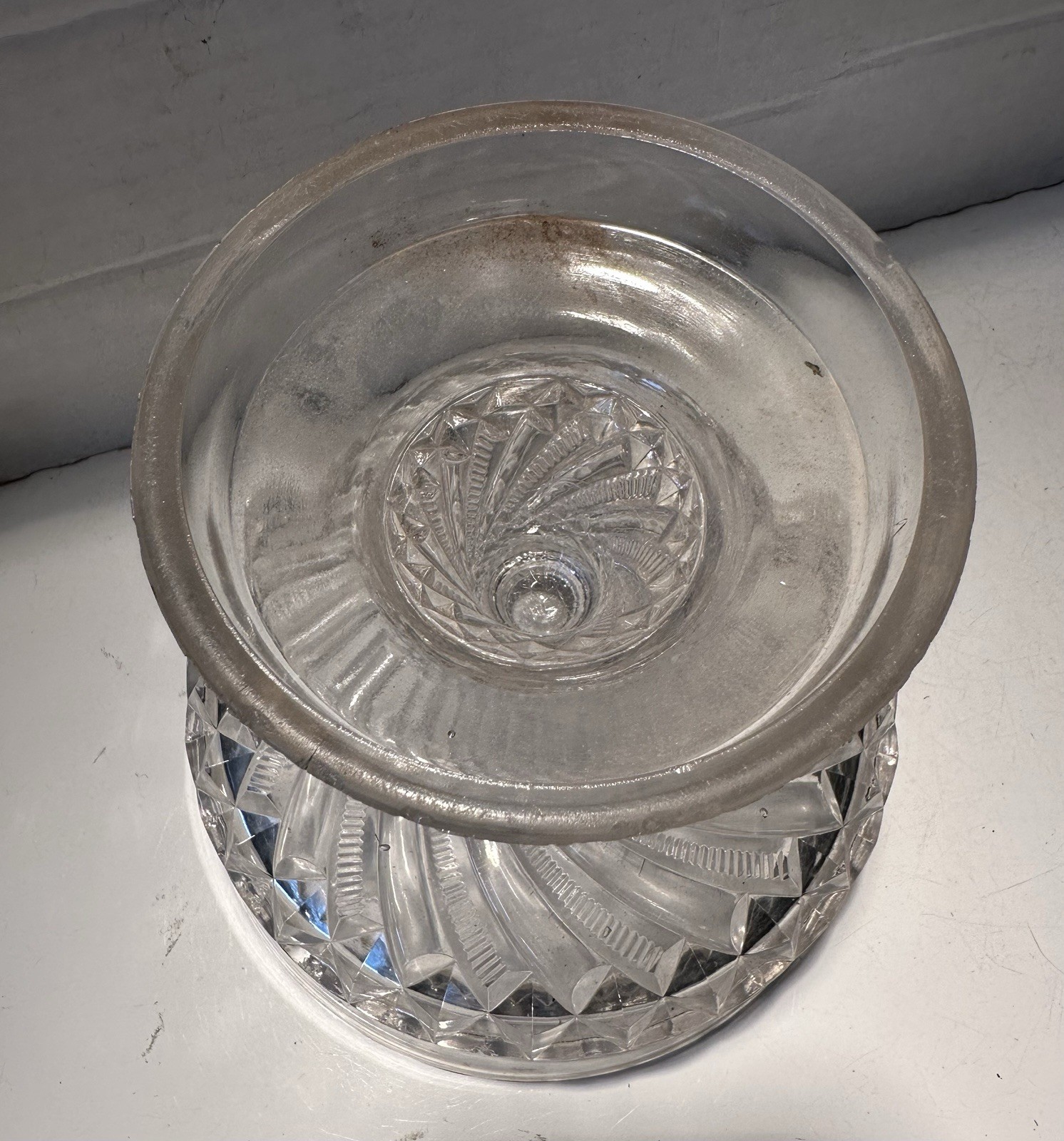 Antique EAPG Cut & Pattern US Glass Co. Compote Bar & Diamond Richards & Hartley