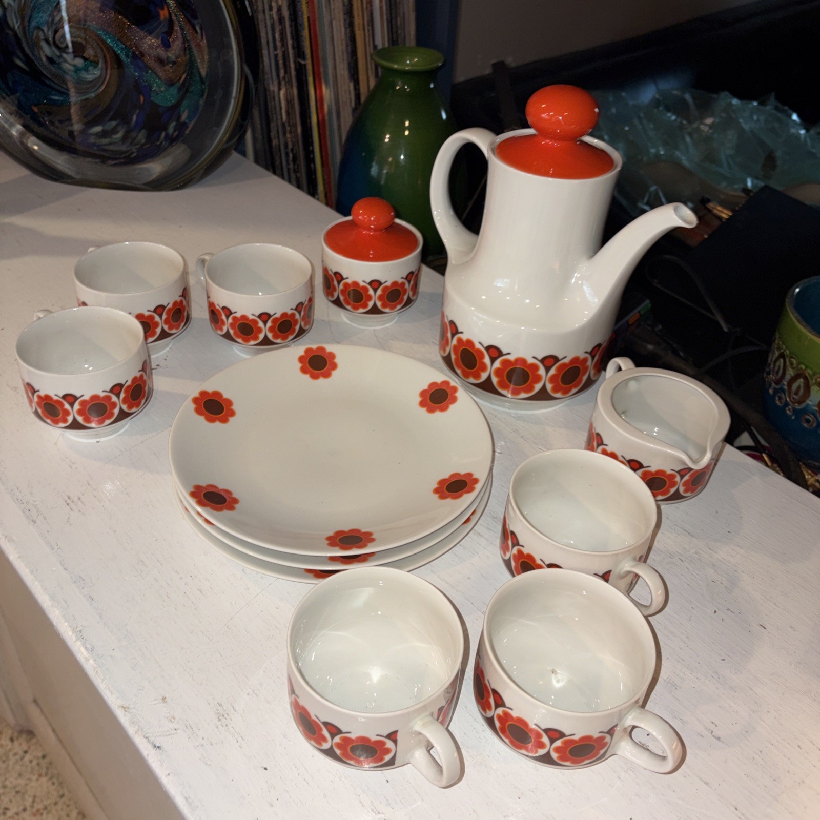 Vintage Mid-Century Modern Retro MCM Mitterteich Floral Coffee Tea Service
