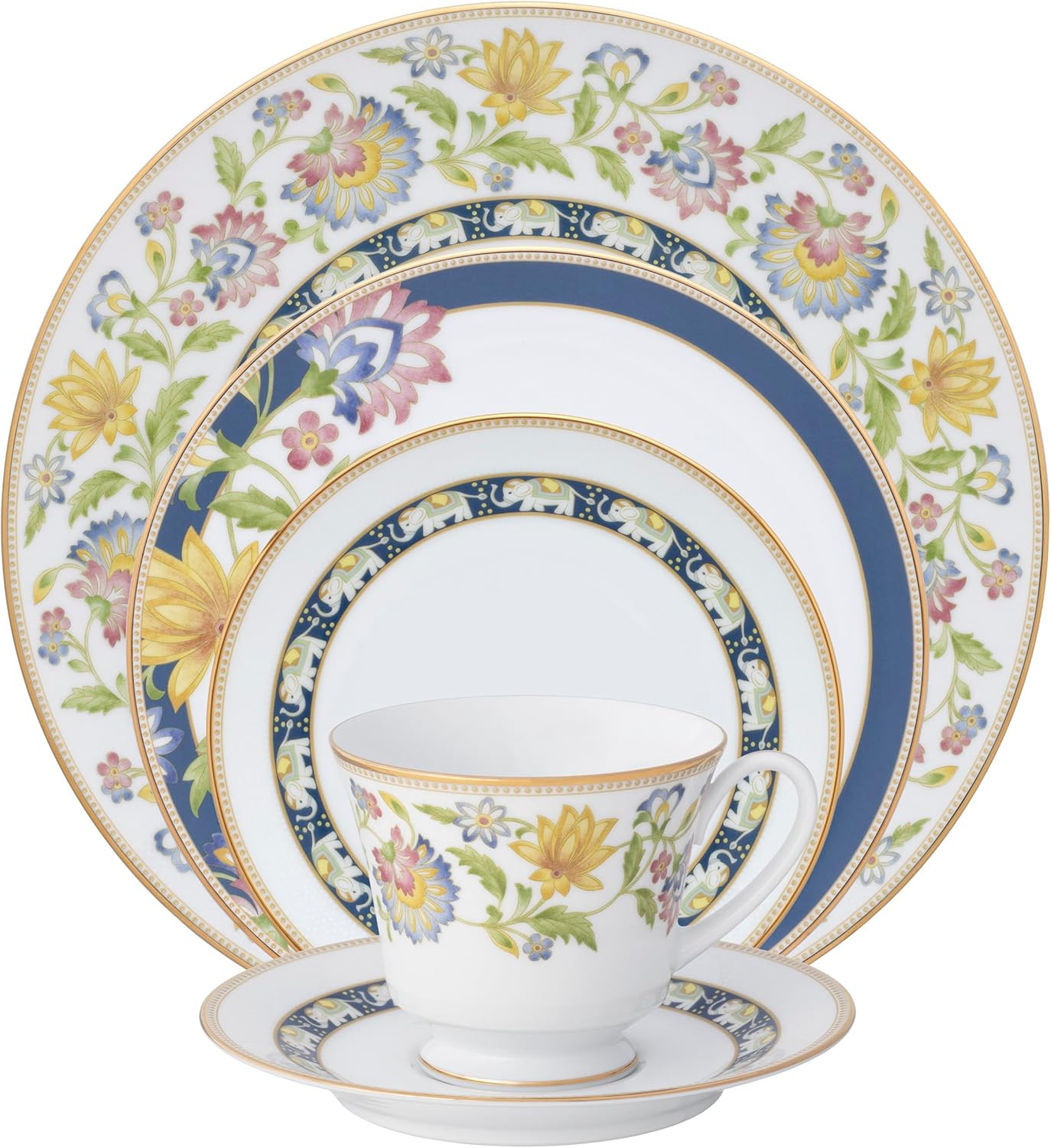 Tusker Garden 5-Piece Dinnerware Set – Elegant Dining for One