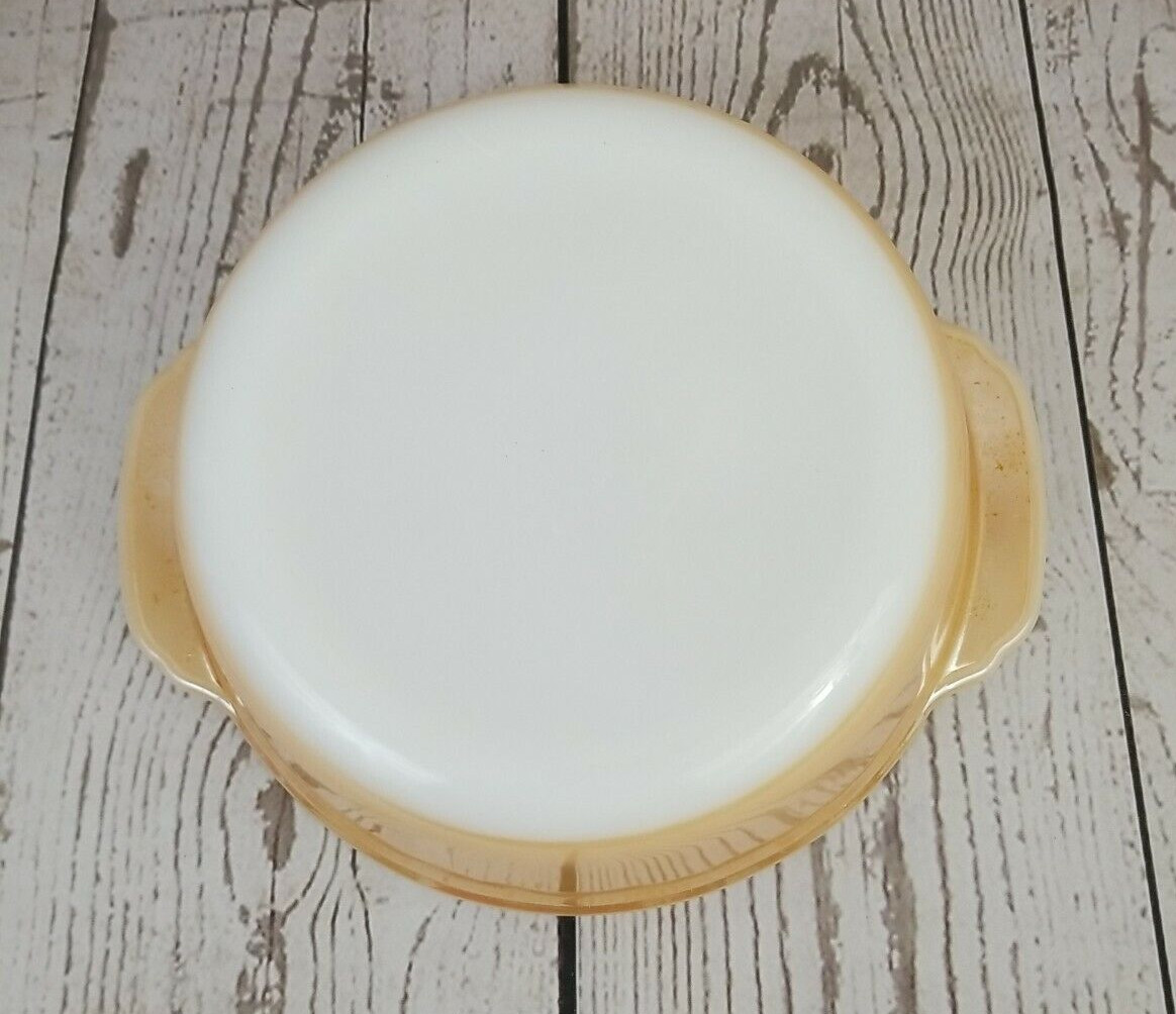 Peach Luster Casserole Fire King 1.5 qt Round Made in USA 8 in x 2.5 Deep #7