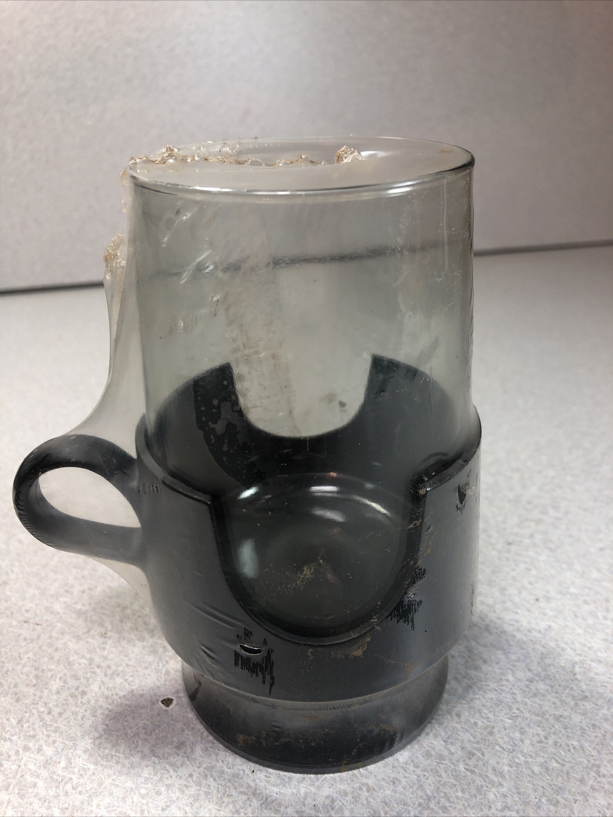 NEW Set of 7 Vintage Corning Glas-Snap Mugs Black Base Glassware 8oz Hot Cold