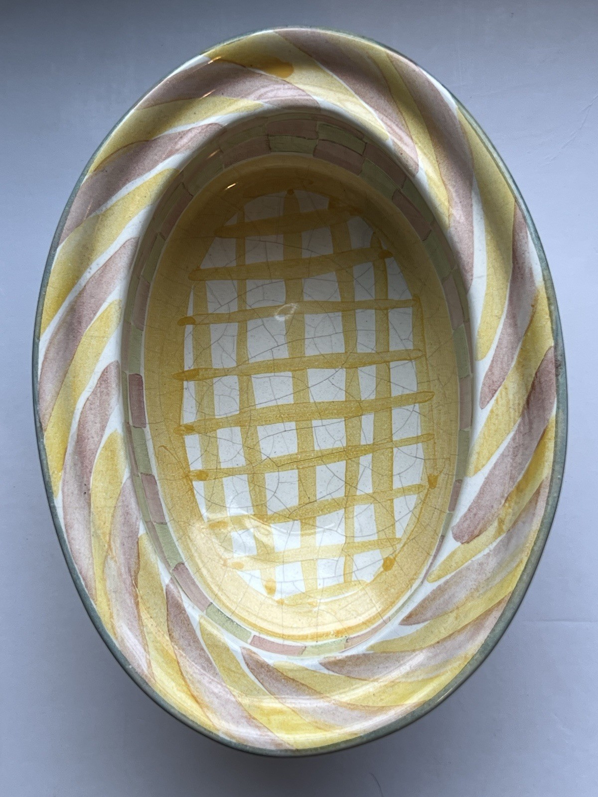 MacKenzie-Childs Taylor King Ferry Chowder Bowl With Lid 7″x5″x5″ Terracotta