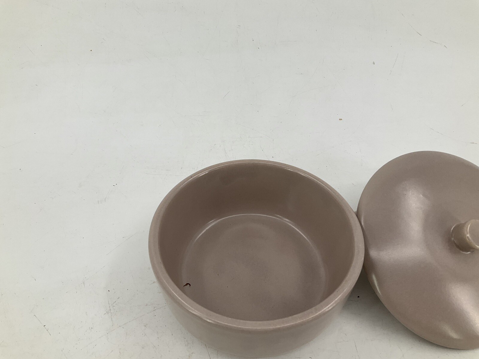 Vtg La Solana Clay Pottery Pink 7″ Individual Serving Casserole Covered Bowl