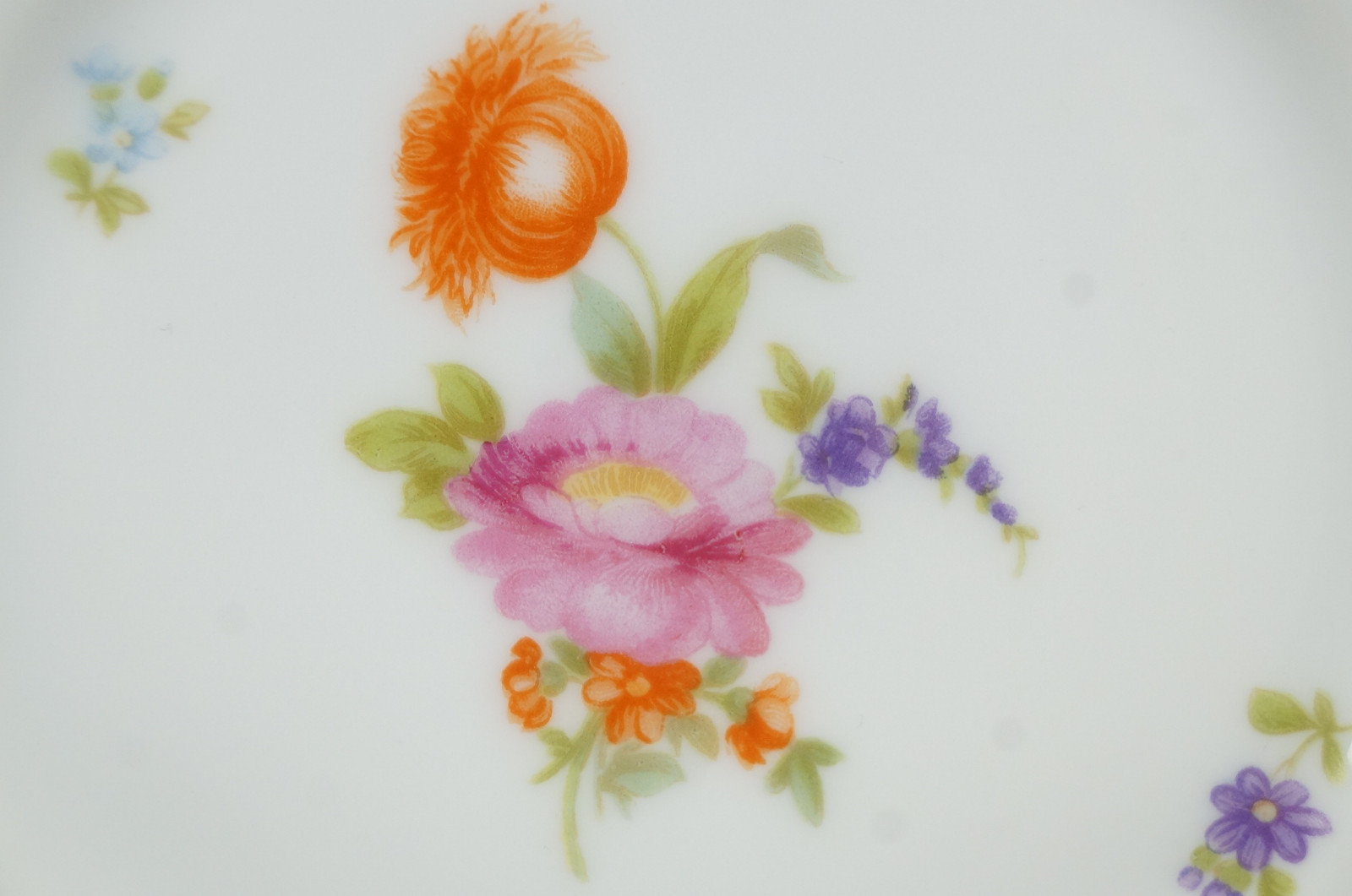 Pair of Rosenthal Dresden Flowers & Gold 6 1/8 Inch Bread Plates Circa 1901