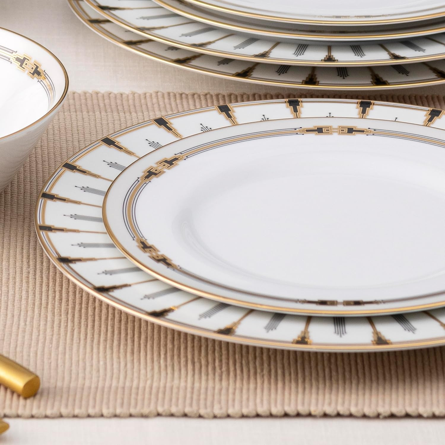 Empire Gold 12-Piece Dinnerware Set for Elegant Dining, Service for 4