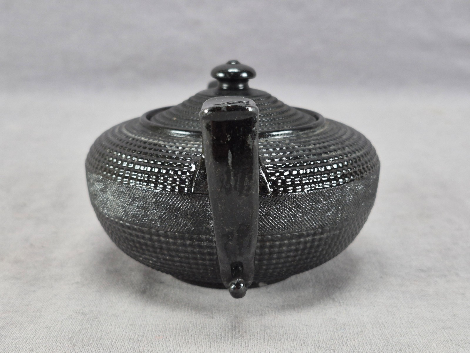 Antique British Egyptian Black Glazed Basalt Small Teapot Circa 1810-1830