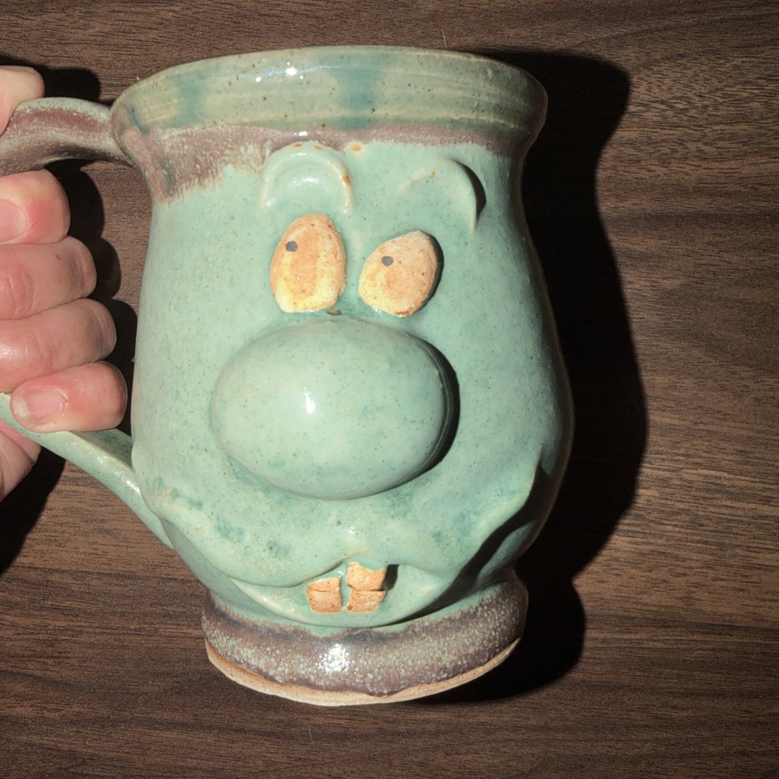 Pretty Ugly Pottery Ceramic Coffee Cup Mug Vintage Funny Face