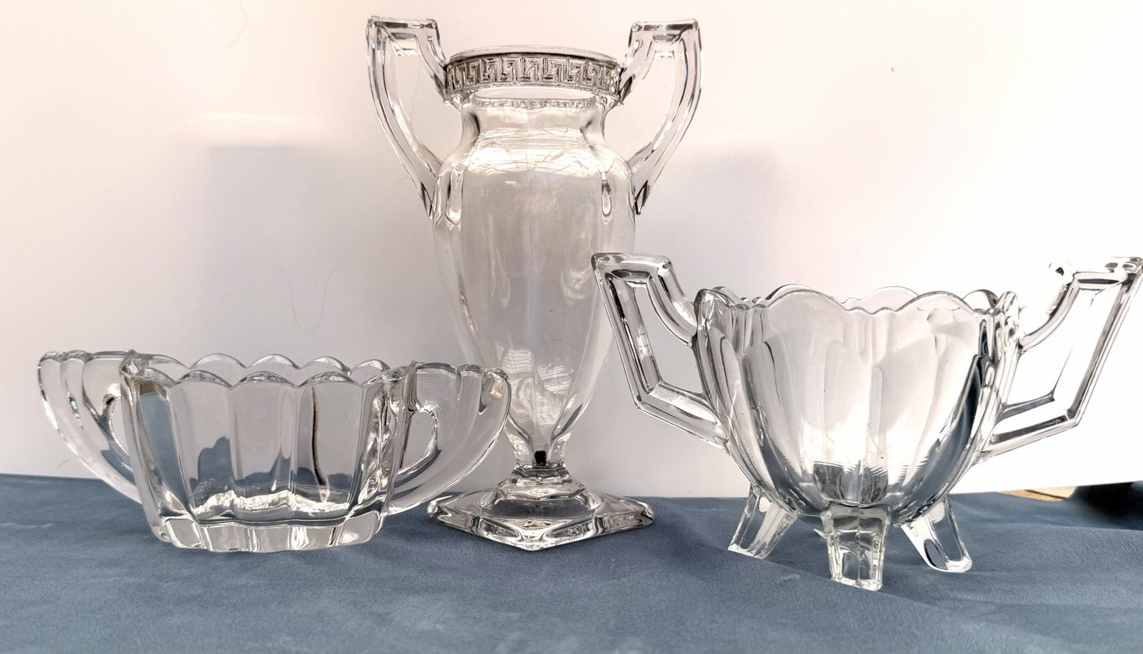 Complete 3-Piece Vintage & Antique American Pressed Glass Lot