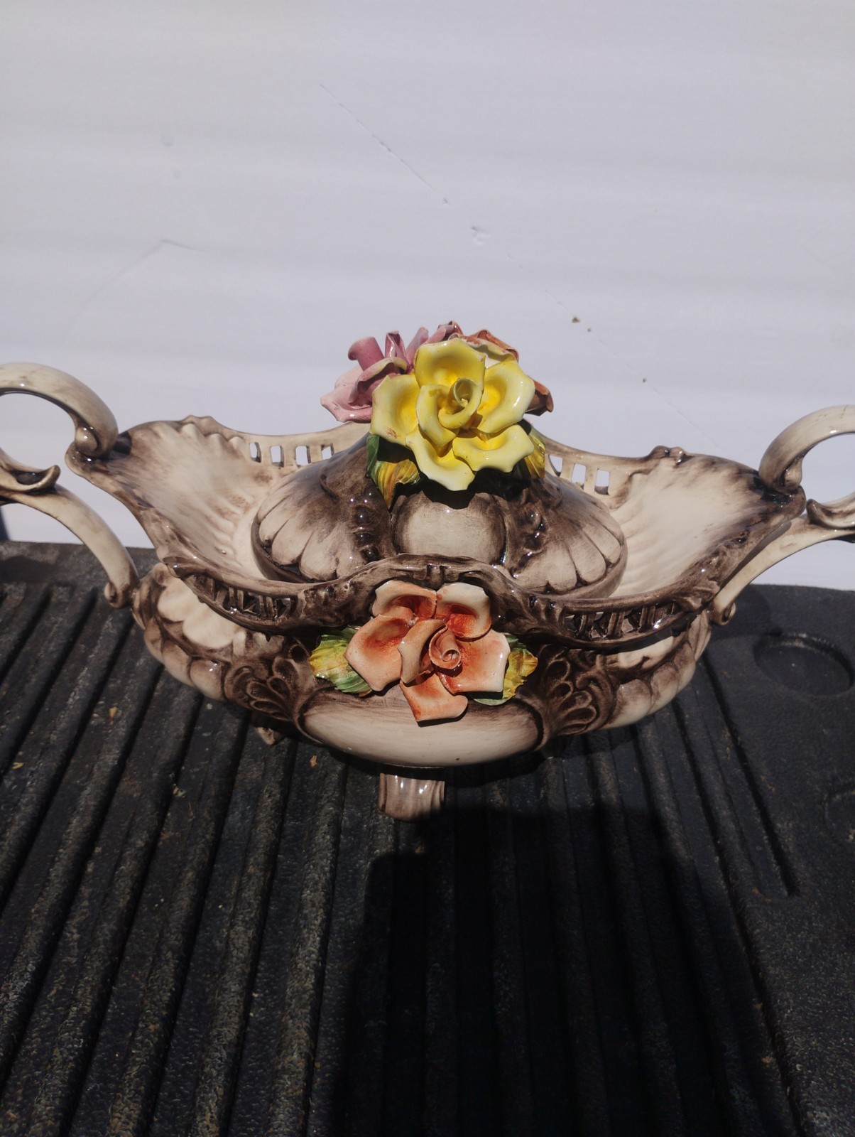Vintage Capodimonte Porcelain Centerpiece Bowl Italy