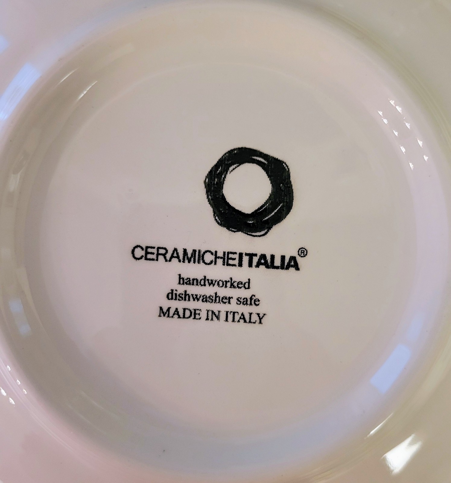 4ct Ceramiche Italia 8″ Pasta Bowls Italy Blue Wave Fish Coastal Beach Nautical