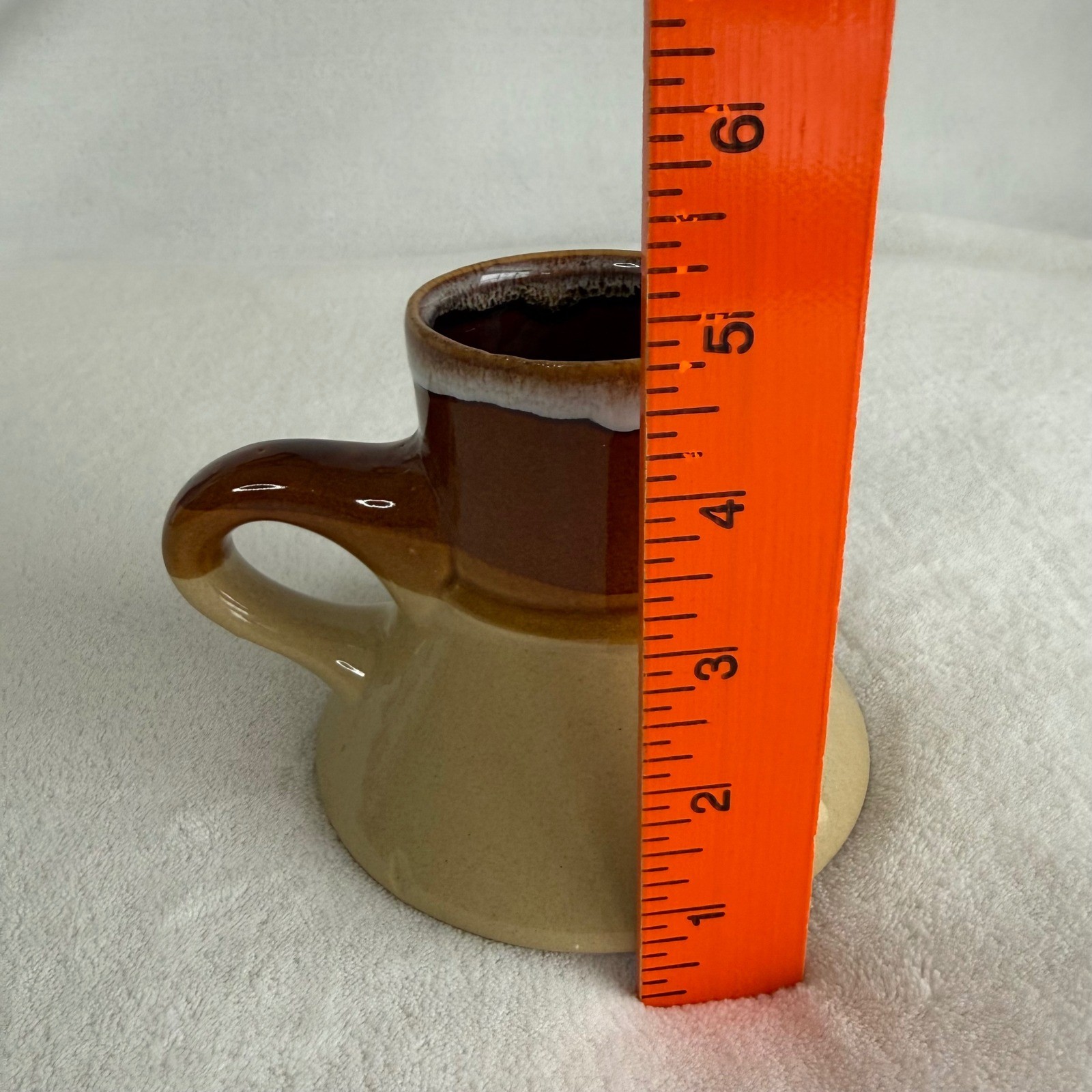 Vintage Brown Drip Glaze No Spill Travel Wide Bottom Ceramic Pottery Coffee Mug