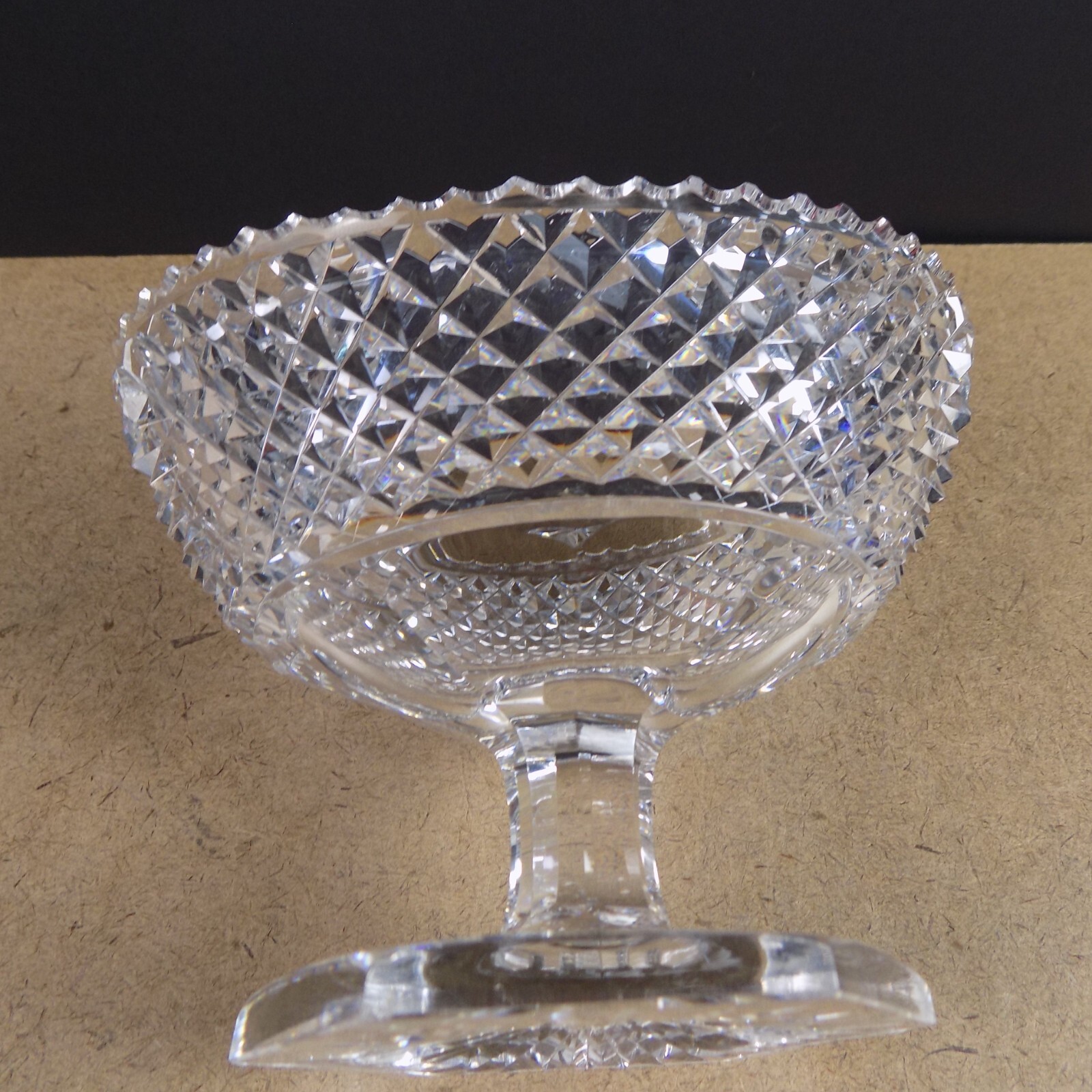 Antique Anglo Irish Cut Glass Crystal Jelly Compote Sweetmeat Dish