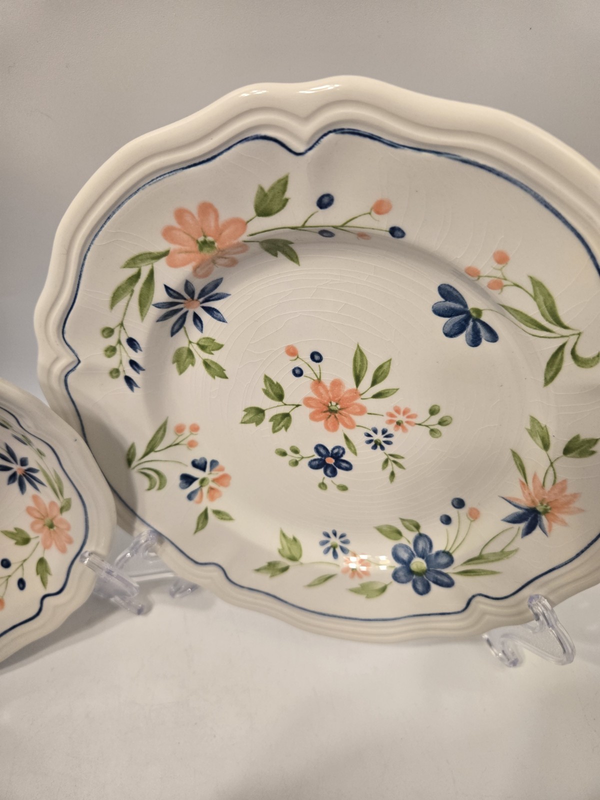 Vintage Sears Country French Ironstone 70’s #4453 Scalloped Floral Set Of 12