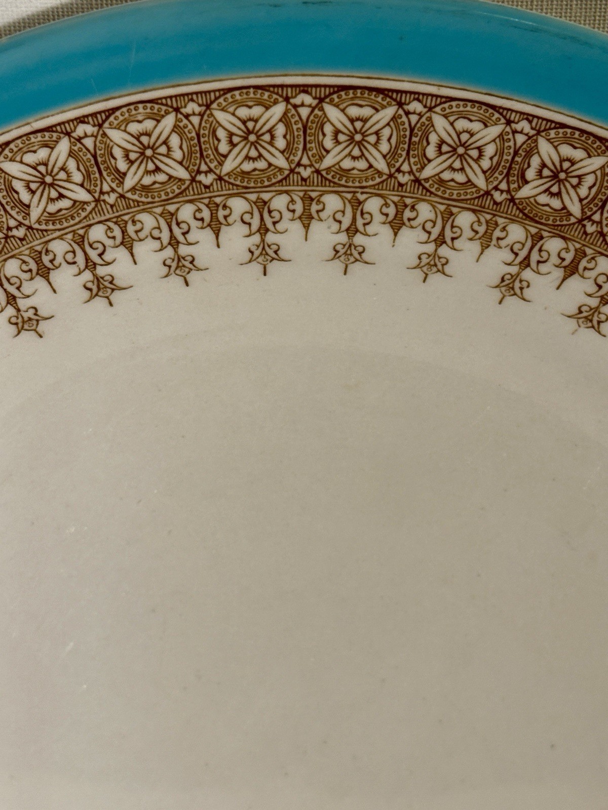 4 Antique Turquoise Gold & Cream Royal Worcester 9” Plates Circa 1888 Pat #2313