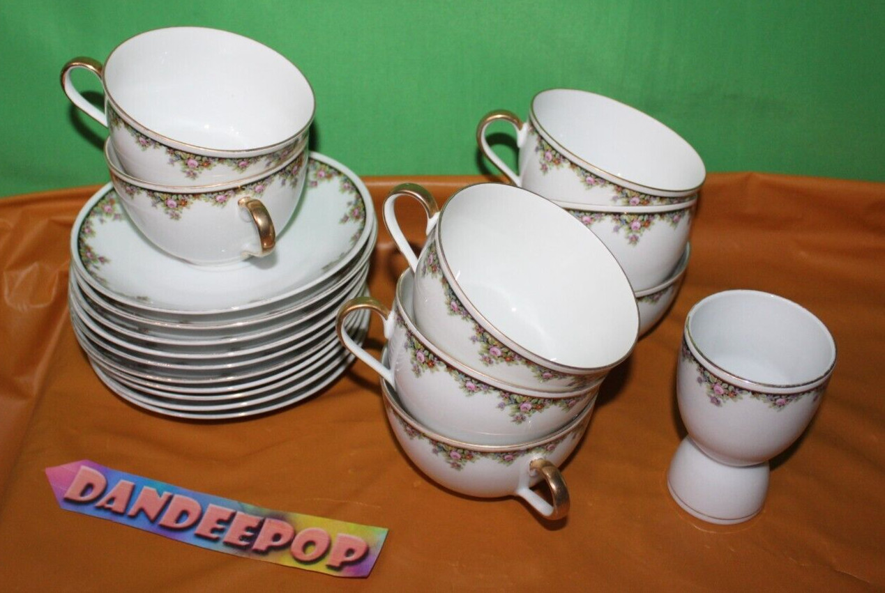19 Piece MZ CMR Maria Theresa Carlsbad China Czechoslovakia Cups Saucers