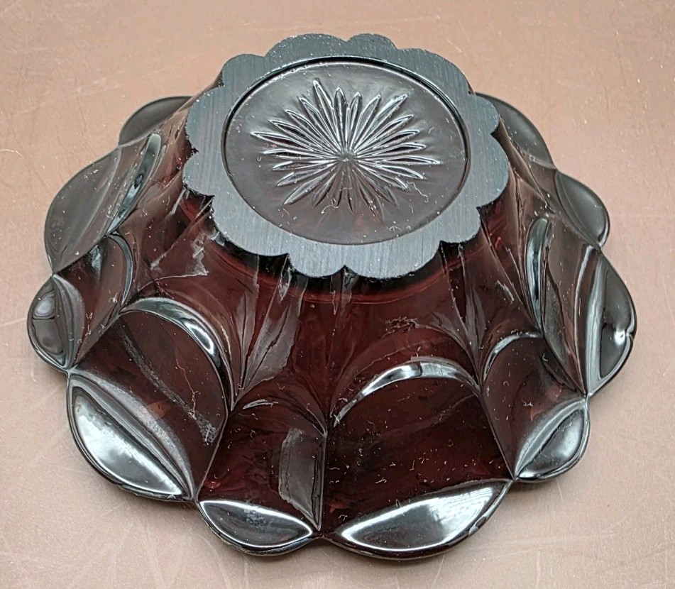 Vintage 1930’S Imperial Glass Amethyst Purple Bowl W/ Silver Overlay 5 In…