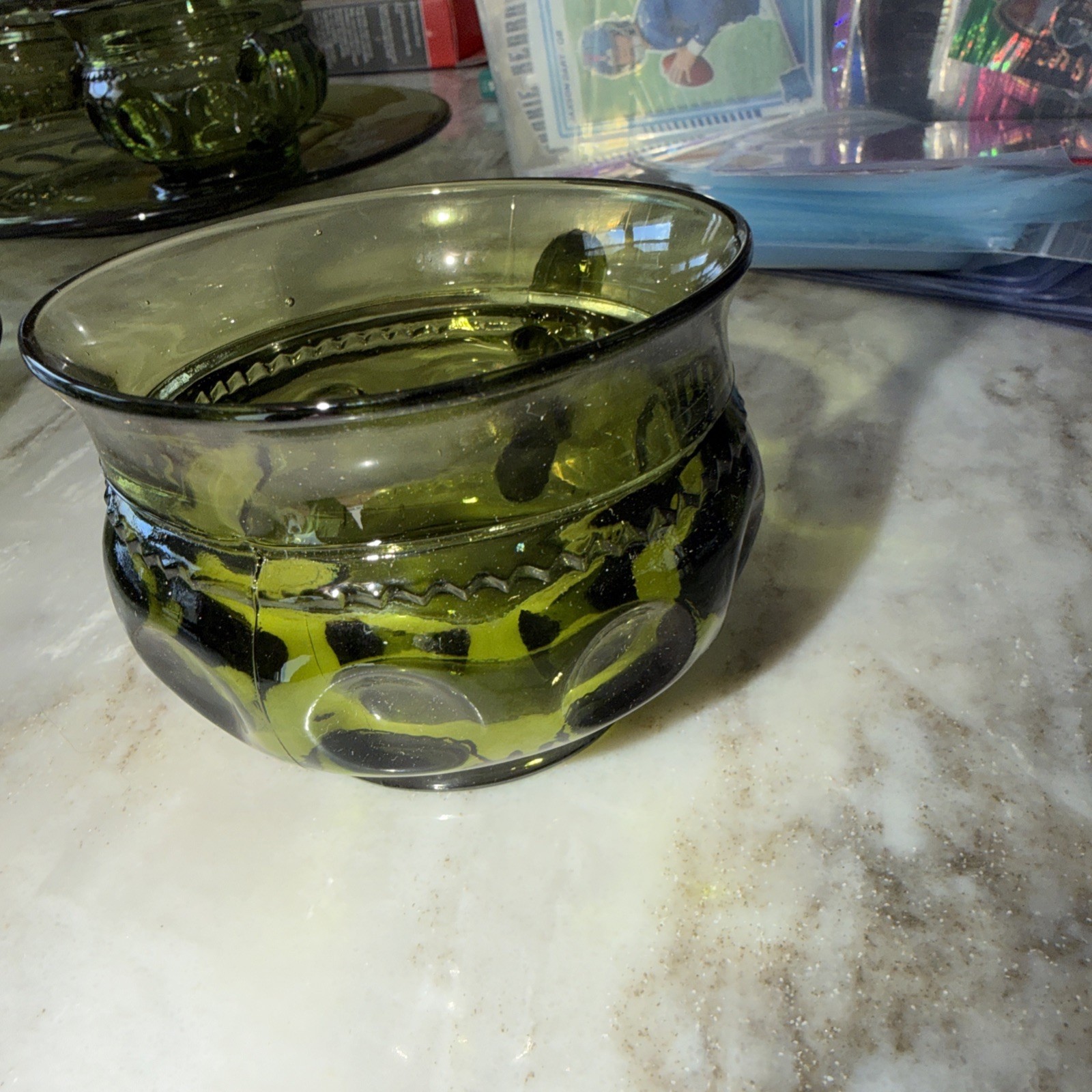 Colony Glass Co Whitehall Olive Green Snack Drinking Cup Great Shape!! 1960s