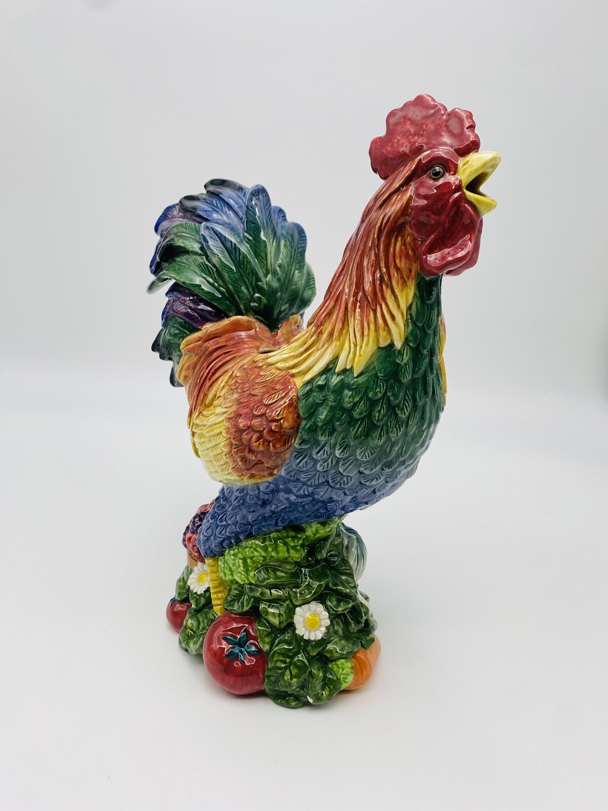 Fitz & Floyd Classics Country Gourmet Rooster 12” Tall Pitcher / Centerpiece