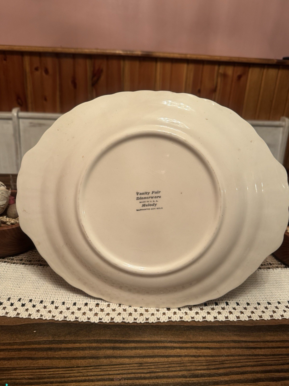 Melody Vanity Fair Oval Floral Platter, Beige/Multicolor Glossy Ceramic