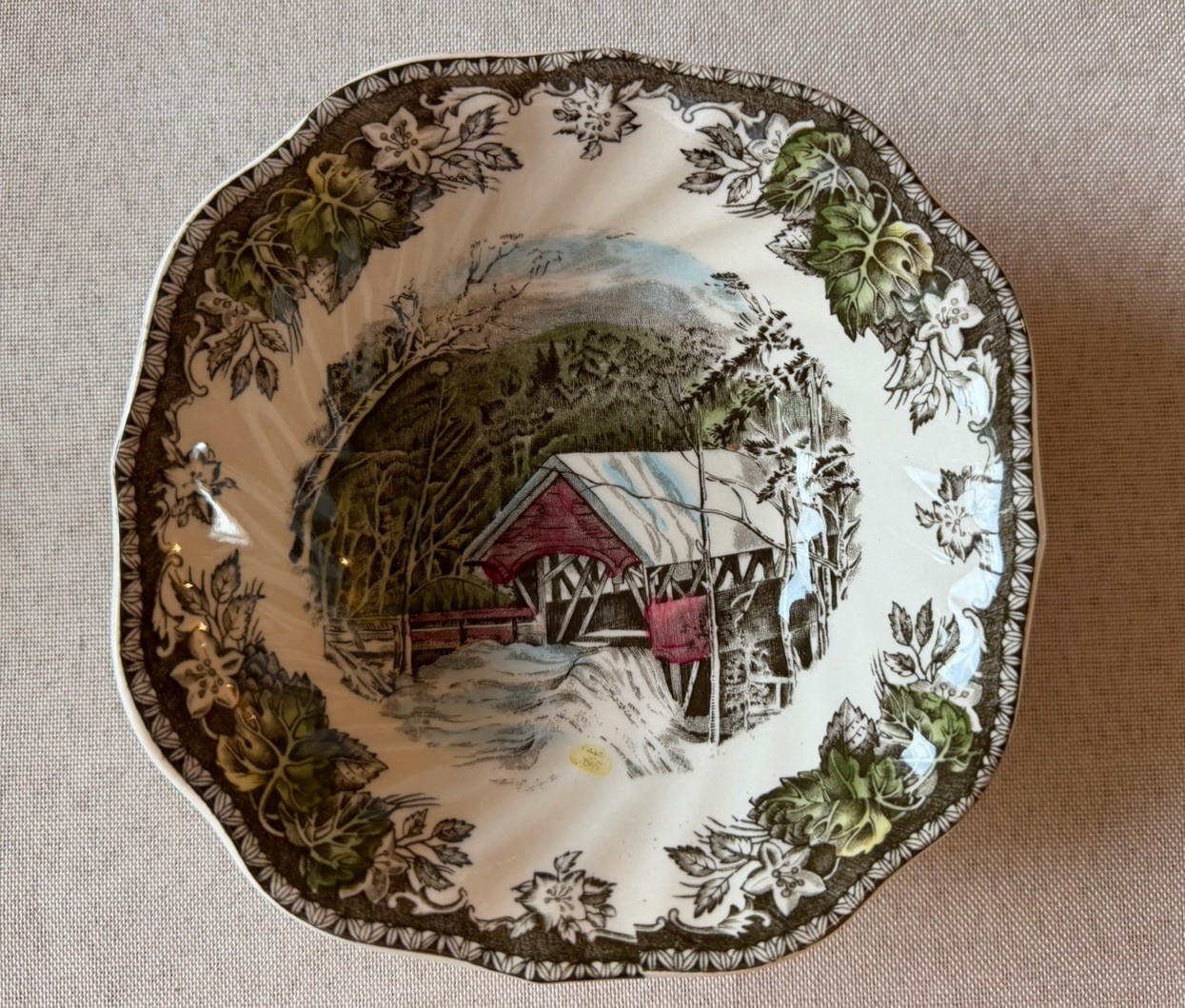 Johnson Bros The Friendly Village Covered Bridge Bowls 6″