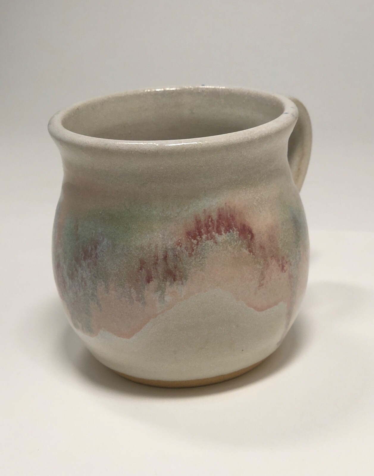 Art Pottery Coffee Mug Signed JoAnne, Pastel Colors, Home Decor, Handmade, Gray