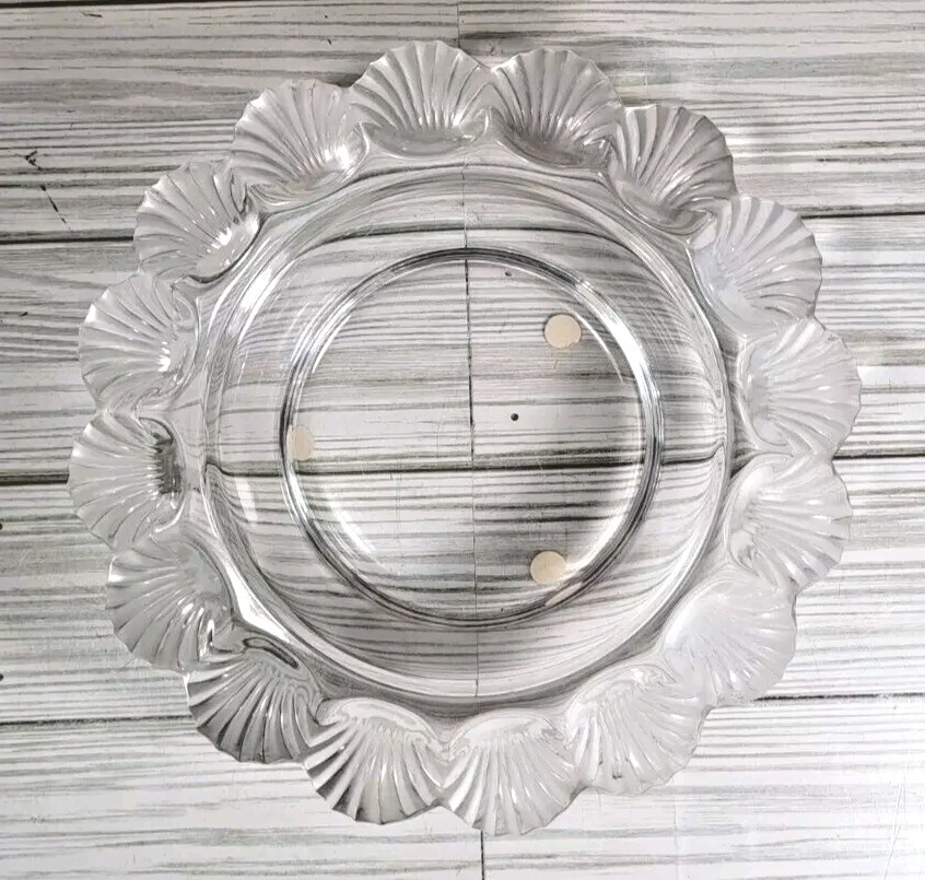 Beautiful Lalique France Crystal Pornic Glass Scalloped Shell Candy Bowl Signed
