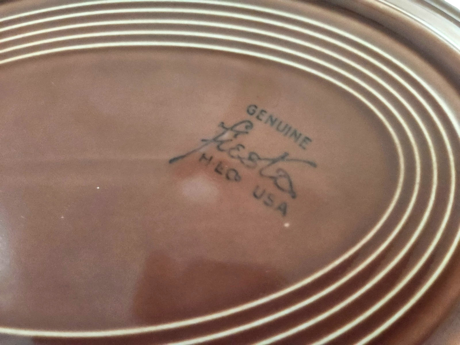 FIESTA FIESTAWARE by Homer Laughlin 12 1/2″ Oval Serving Platter ROSE 1950-1959