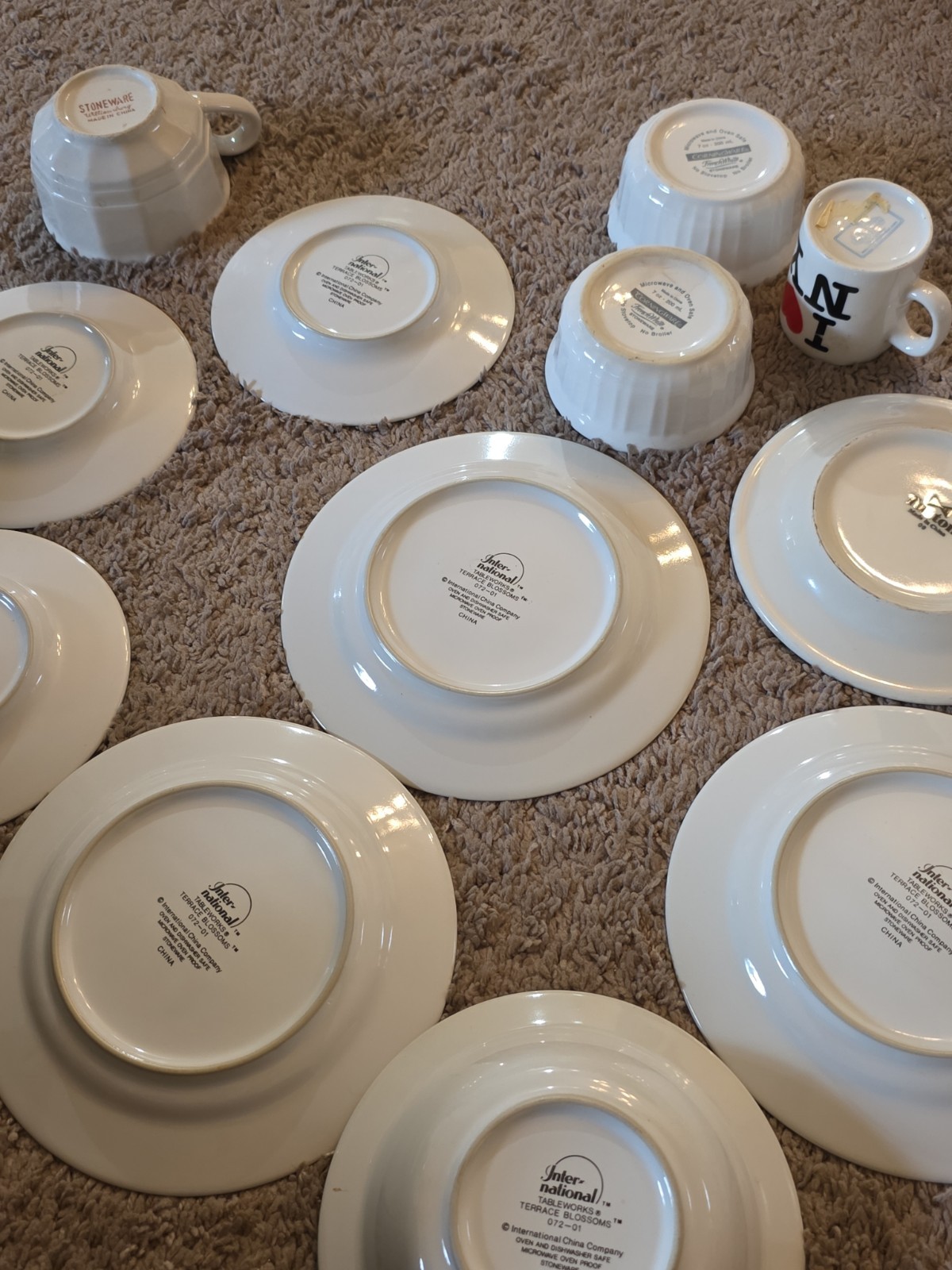 International Tableworks Terrace Blossoms China Dinnerware Lot Plates Bowls Cups