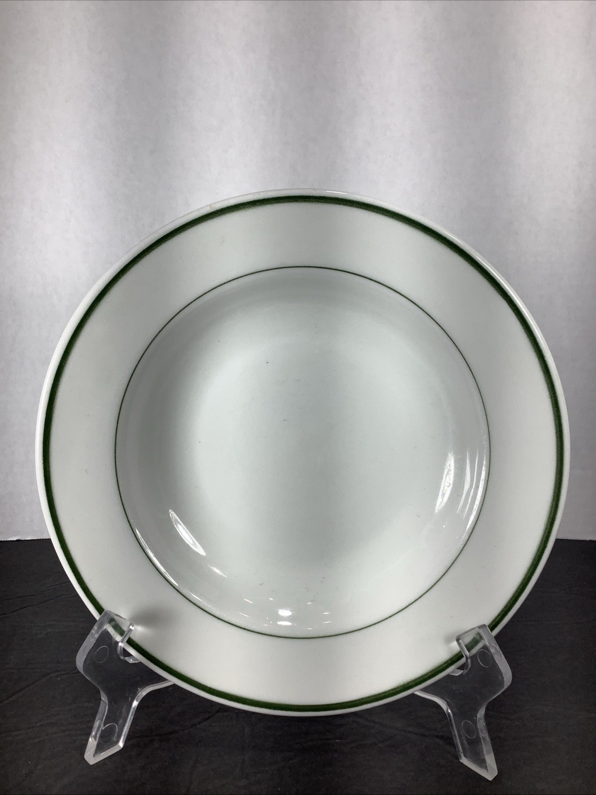 Vintage~Victory China®️ Vitrified 8” Green Stripe Salad/ Pasta Bowl