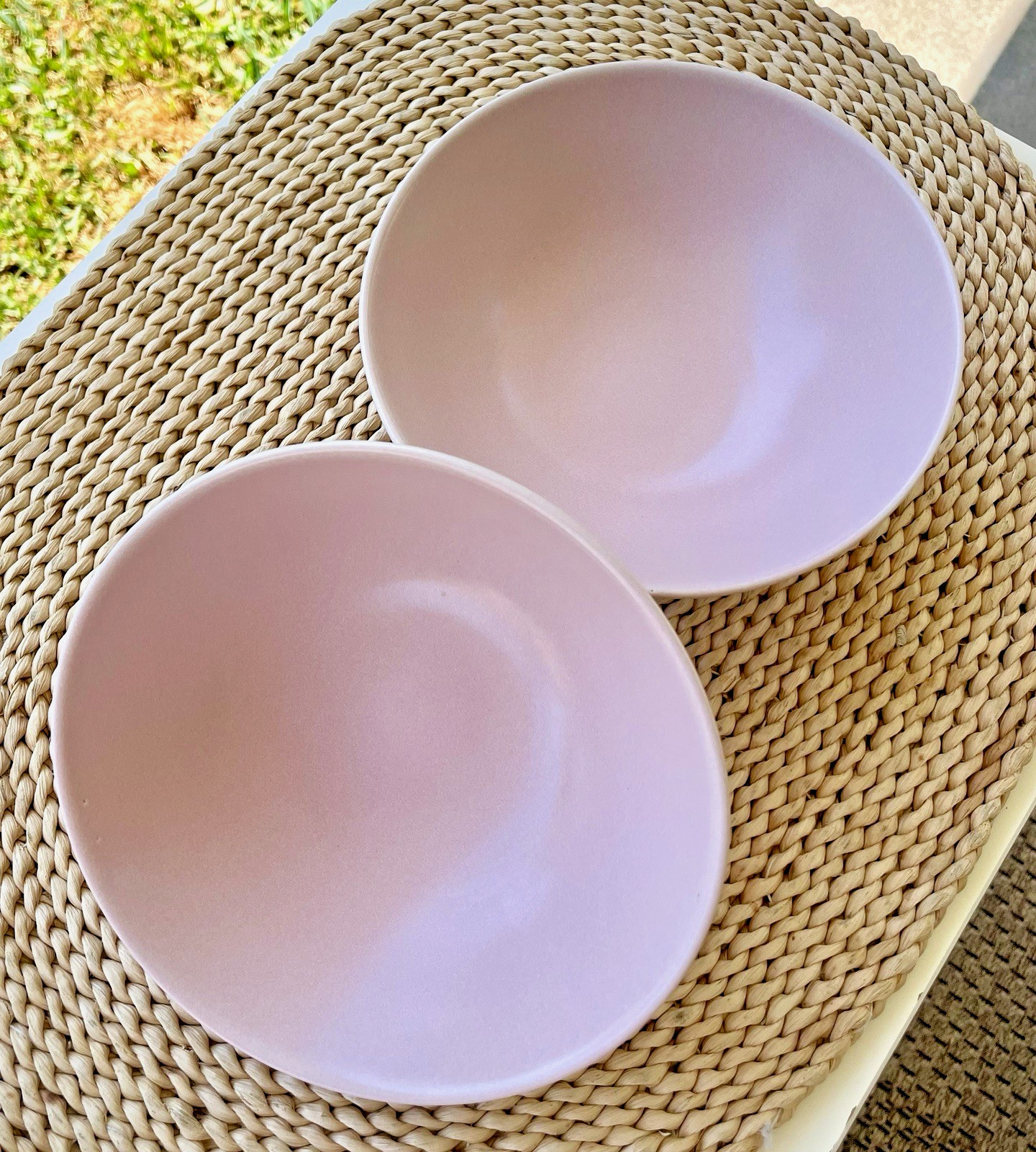 2 IKEA Dinera Pink Blush Matte Cereal Soup Bowls Stoneware 10866 PreOwned 6-1/2″