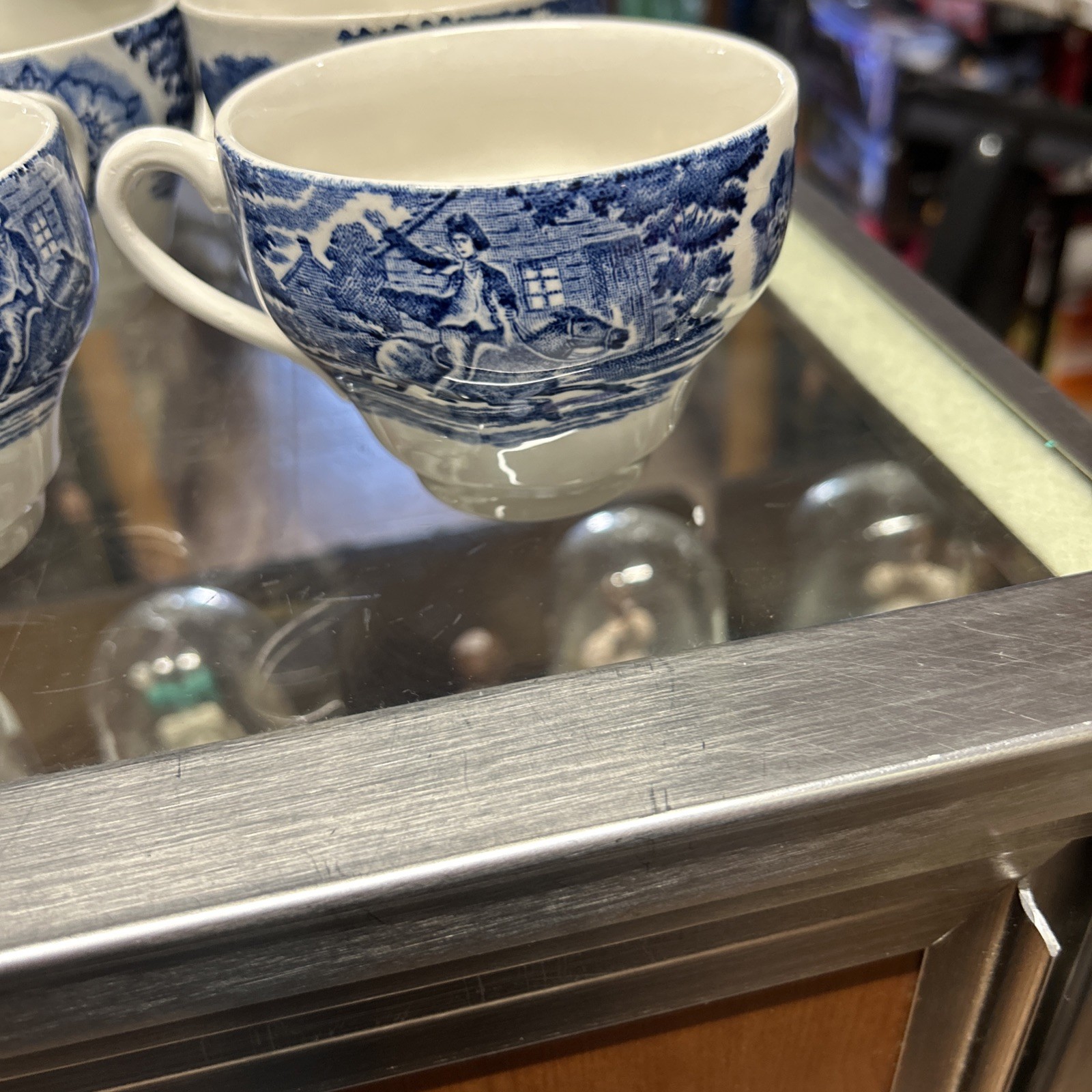 Liberty Blue Historical Colonial Scenes, Staffordshire, Coffee / Tea Cups (7)
