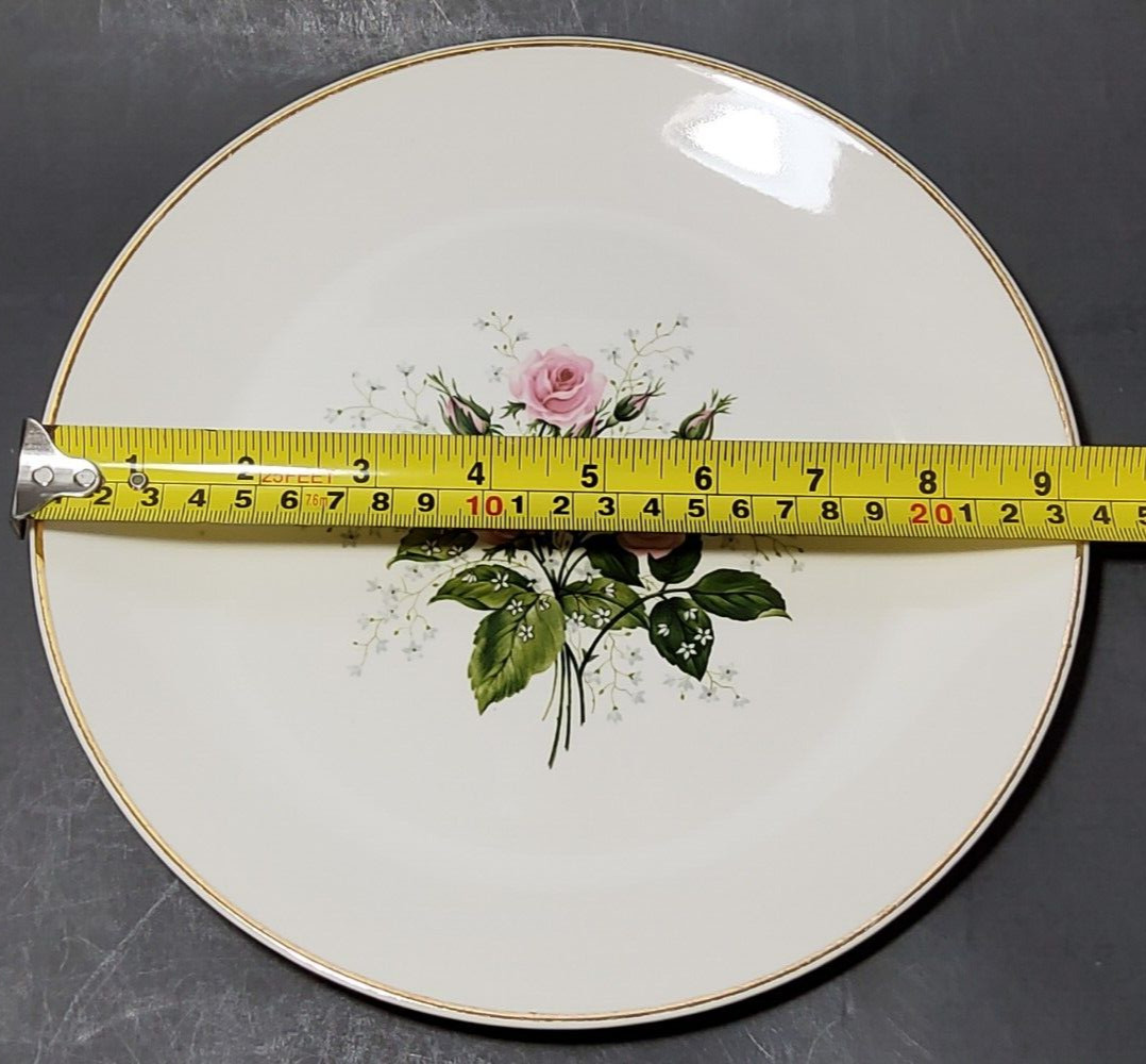 CATHY ROSE by Sabin China USA 9.25″ Gold Trim Smooth Edge Luncheon Plate Unmark