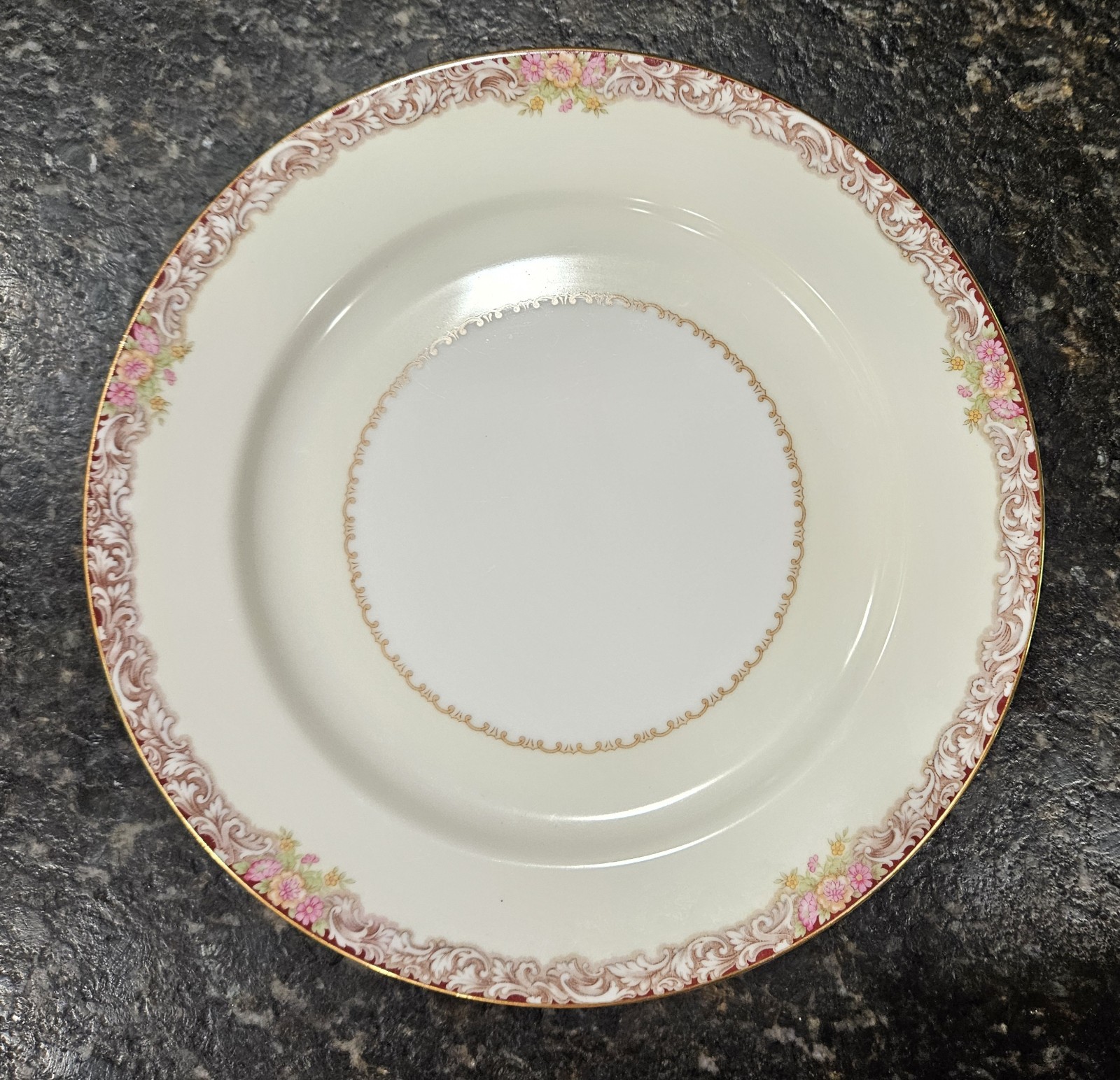 Vtg Noritake Harmony Gold Trim Set of 5 10″ Dinner Plates Made in Occupied Japan