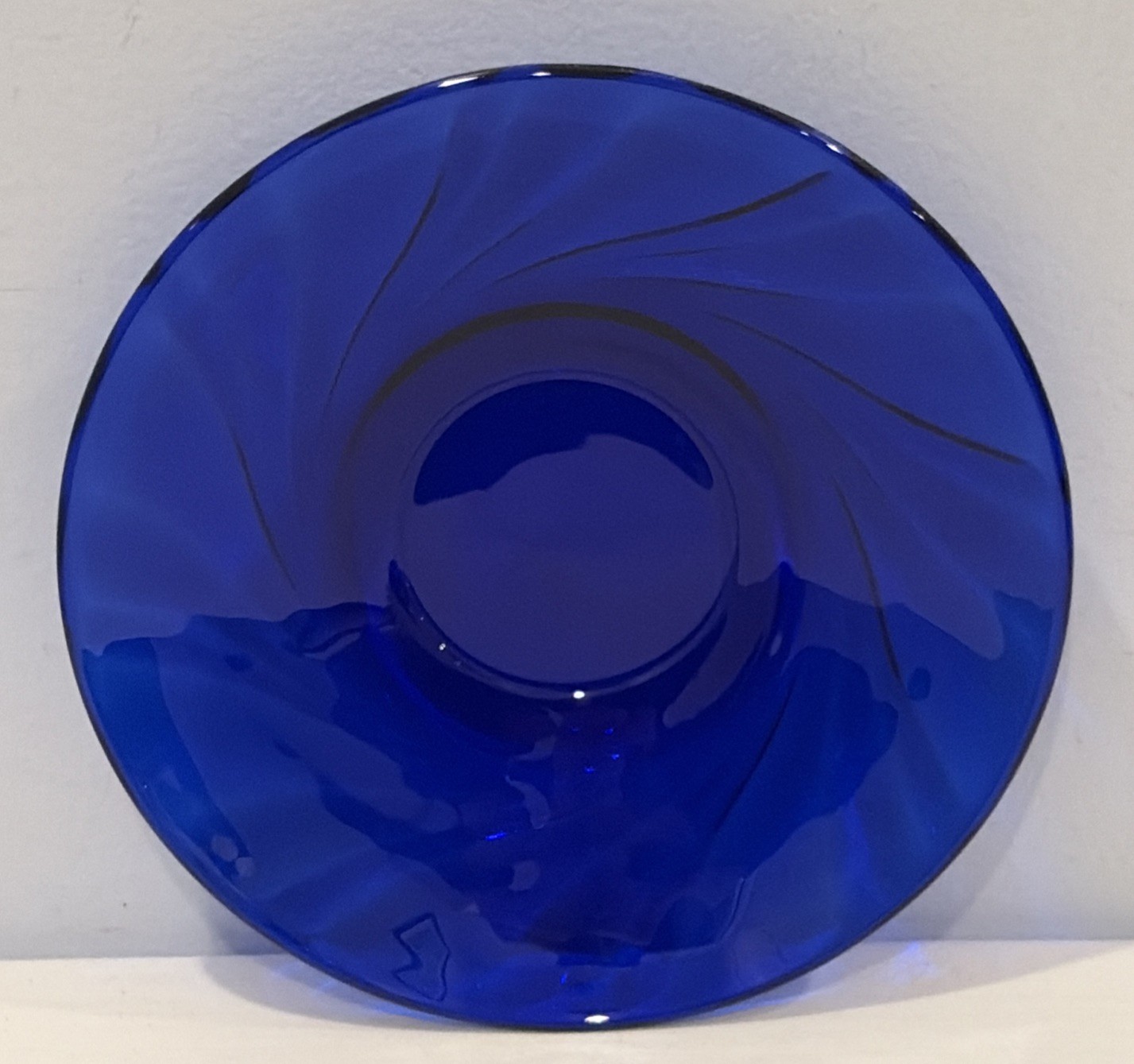 Vintage Saucer Plate 5-1/4″ Rivage Cobalt Blue by Duralex Swirl Design France