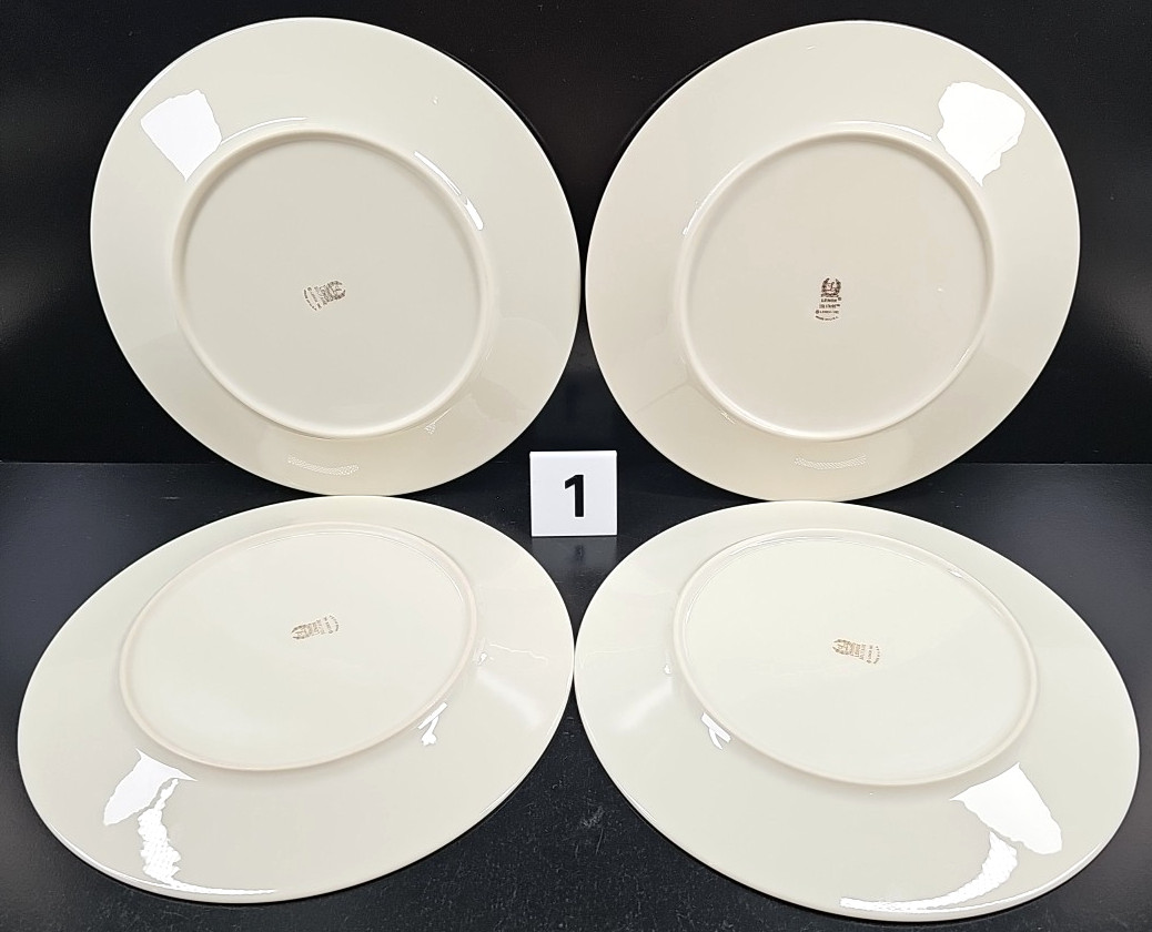 4) Lenox Solitaire 5 Pc Place Setting Vintage Elegant Platinum Dining Dishes Lot