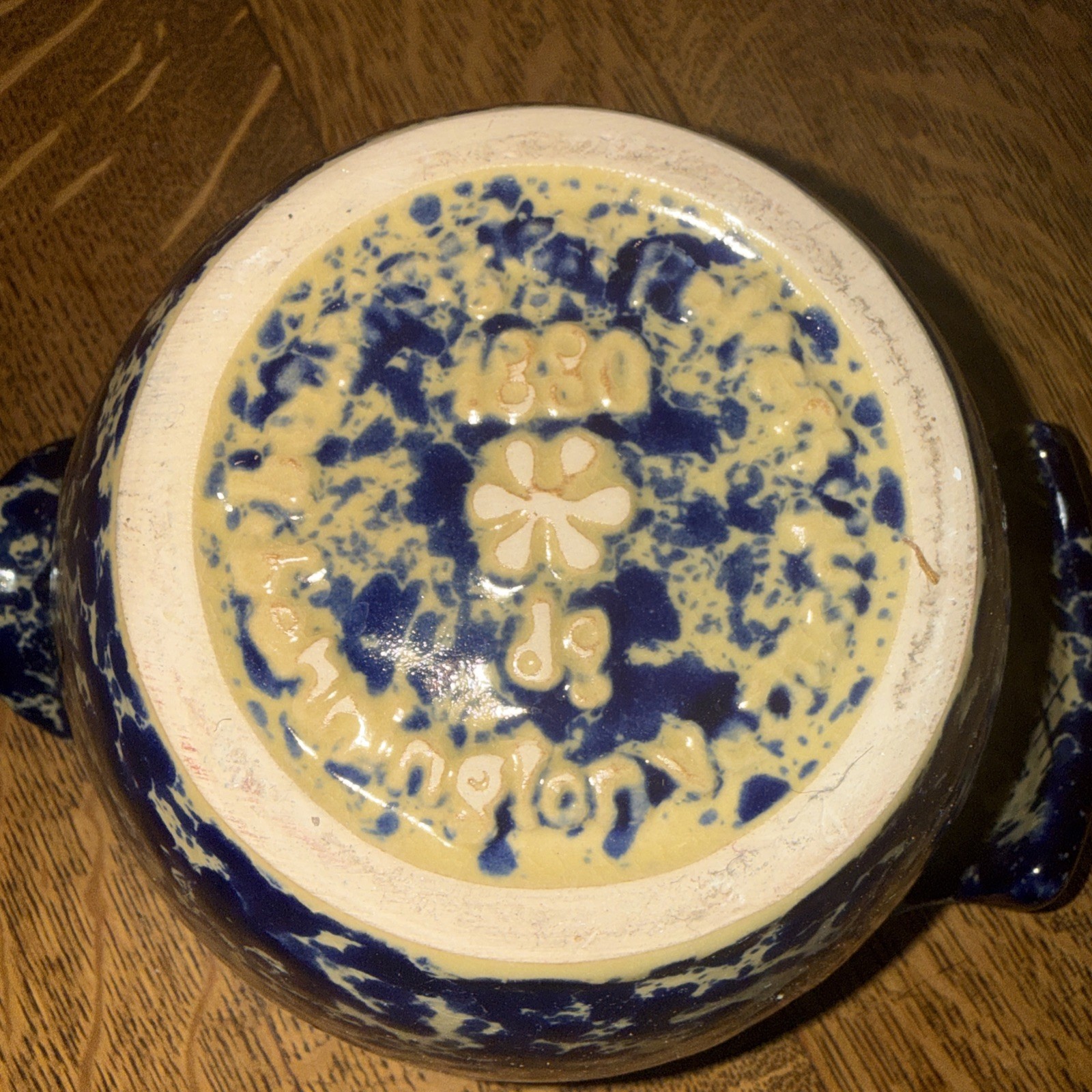 Bennington Potters Blue Agate Pour Spout Batter Bowl # 1880. Great Condition