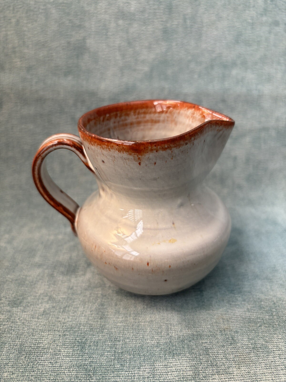 Seagrove Pottery Pitcher – Cole Pottery – Signed – Red Eye Gravy Glaze – 3.5 in